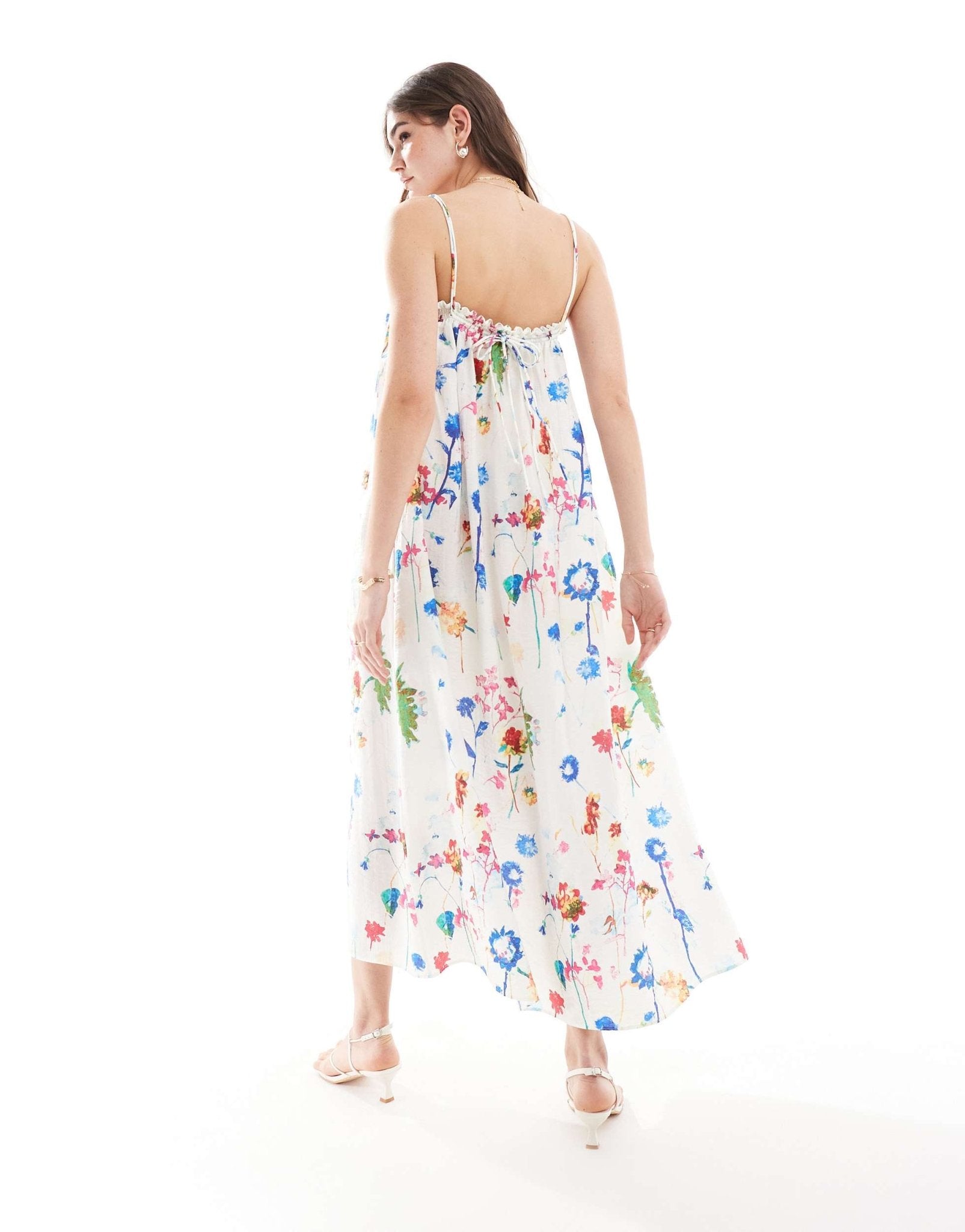 & Other Stories double strap midaxi dress in bright floral print - ASOS Sample Sale EU Store