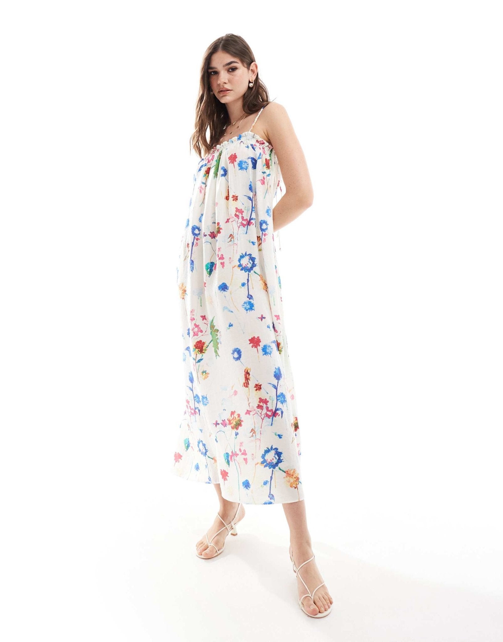& Other Stories double strap midaxi dress in bright floral print - ASOS Sample Sale EU Store
