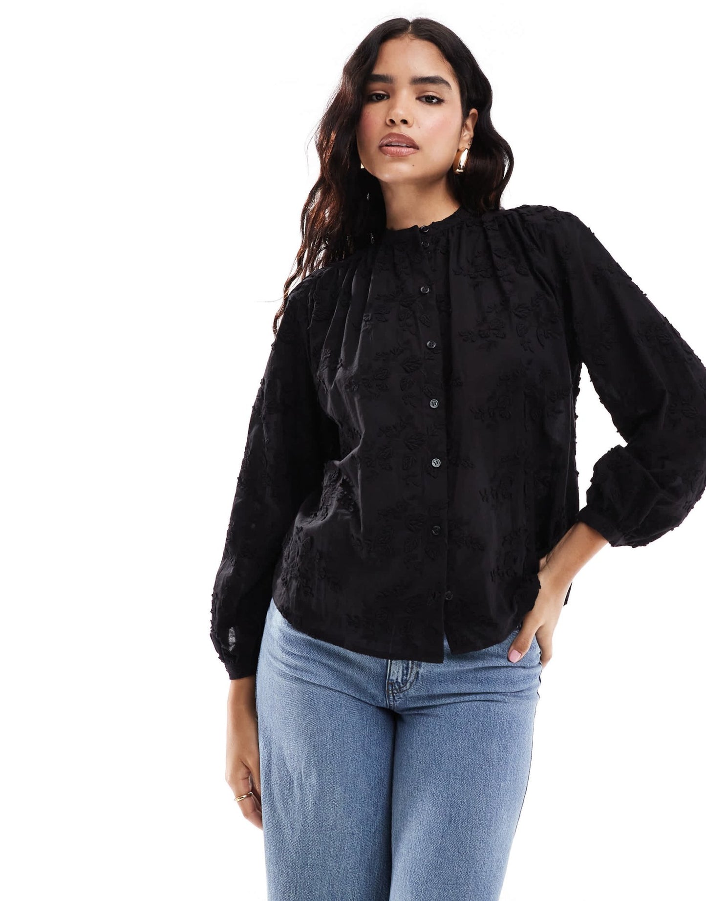 & Other Stories floral embroidered blouse in black - ASOS Sample Sale EU Store