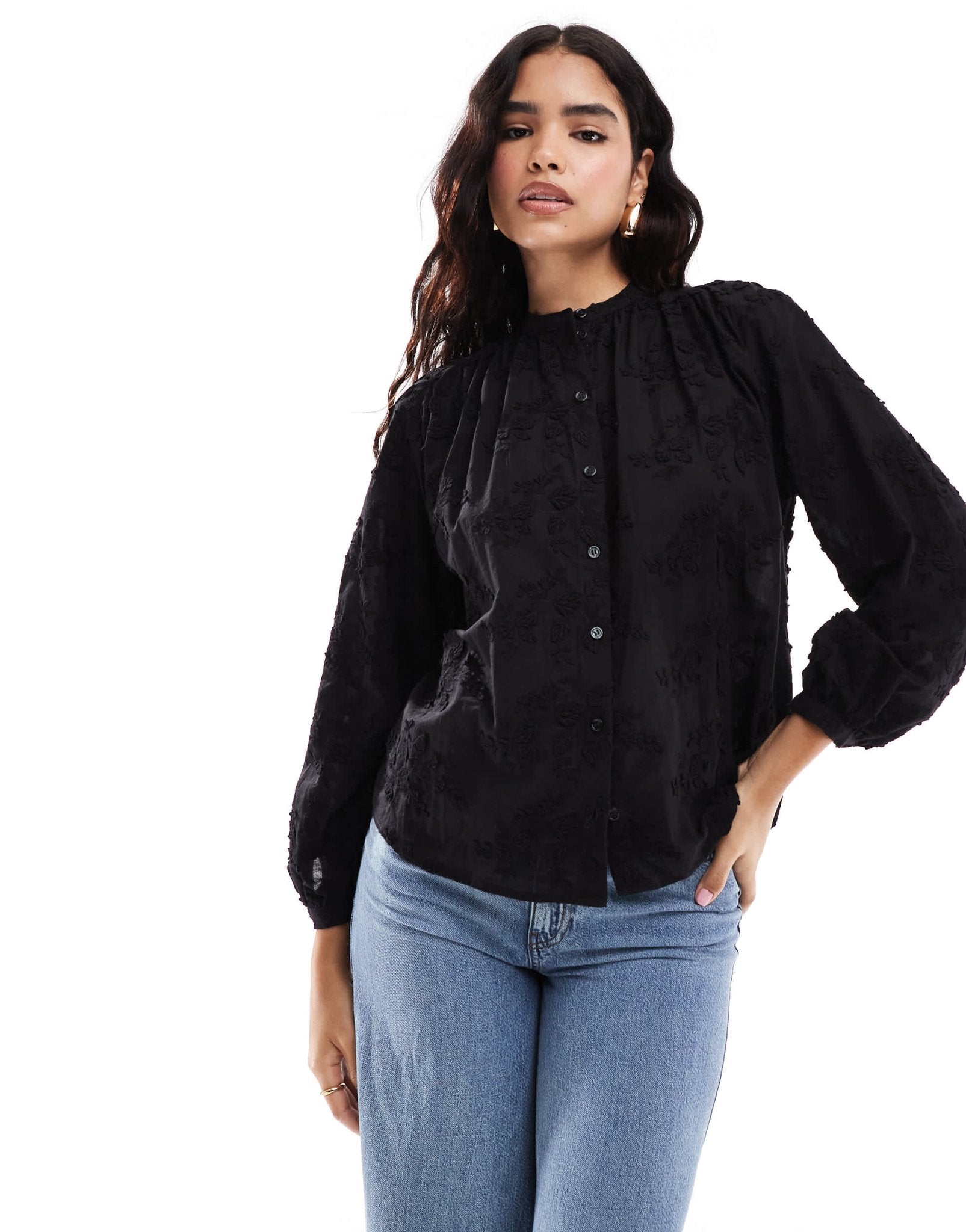 & Other Stories floral embroidered blouse in black - ASOS Sample Sale EU Store