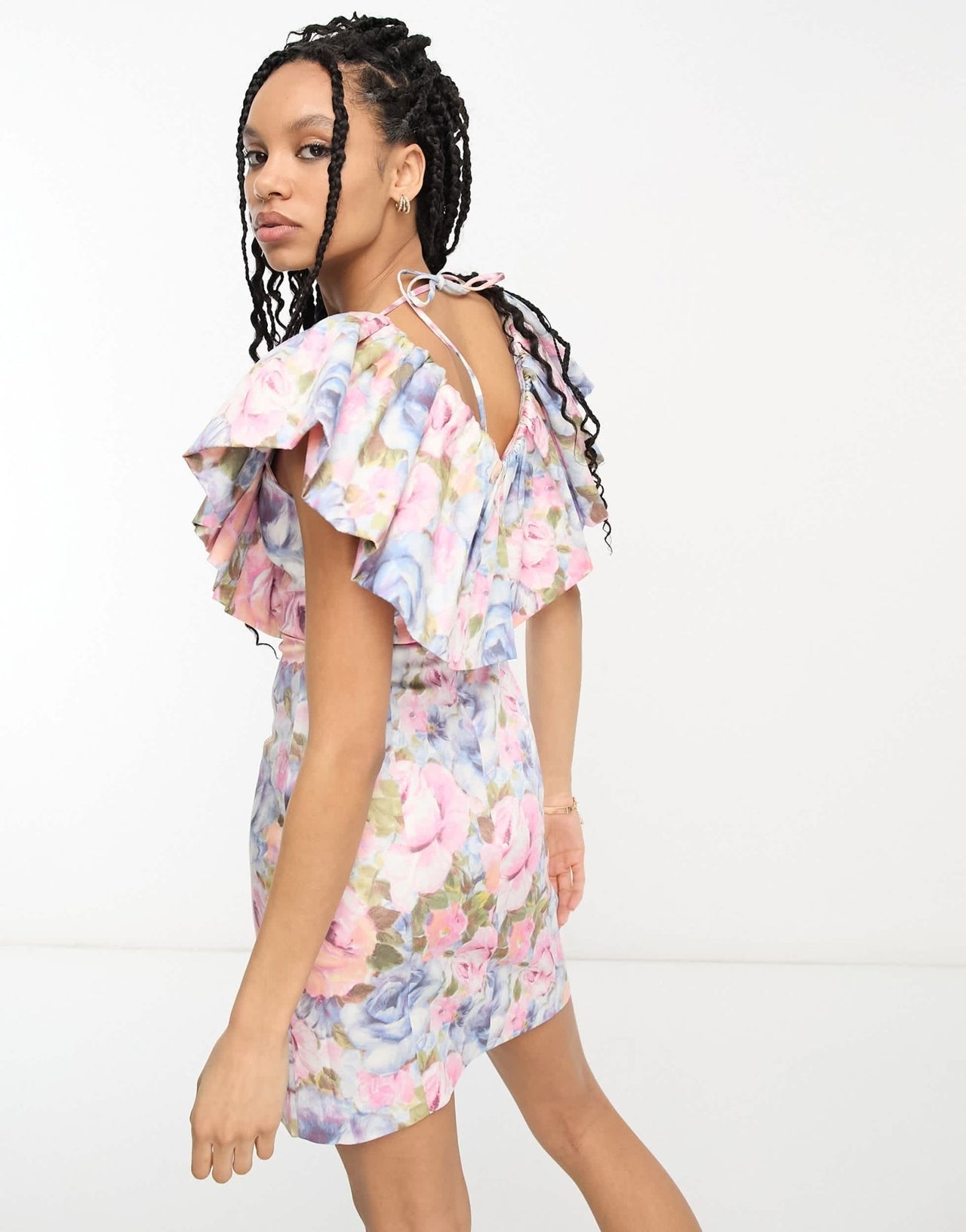& Other Stories frill sleeve mini dress in floral print - ASOS Sample Sale EU Store