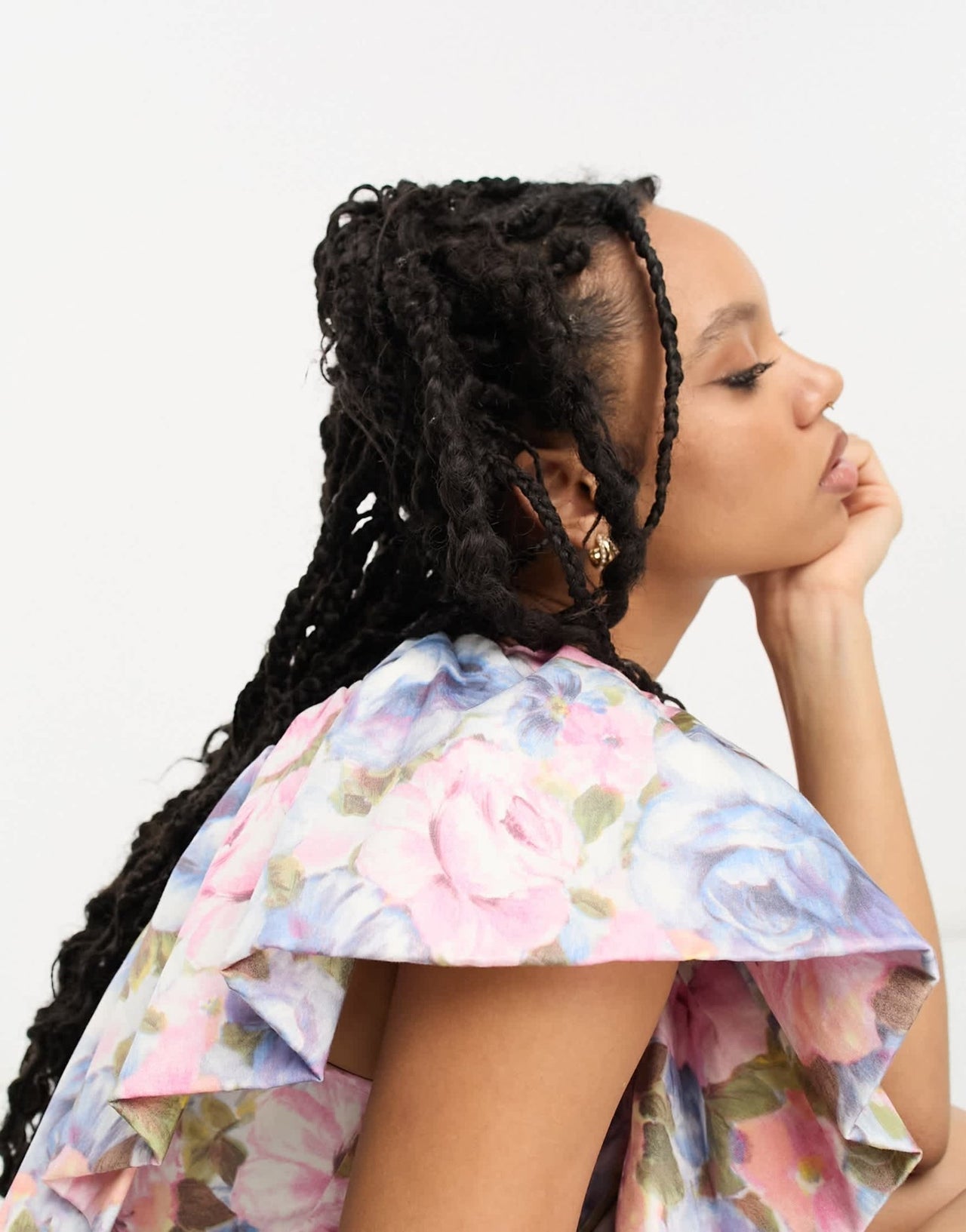 & Other Stories frill sleeve mini dress in floral print - ASOS Sample Sale EU Store