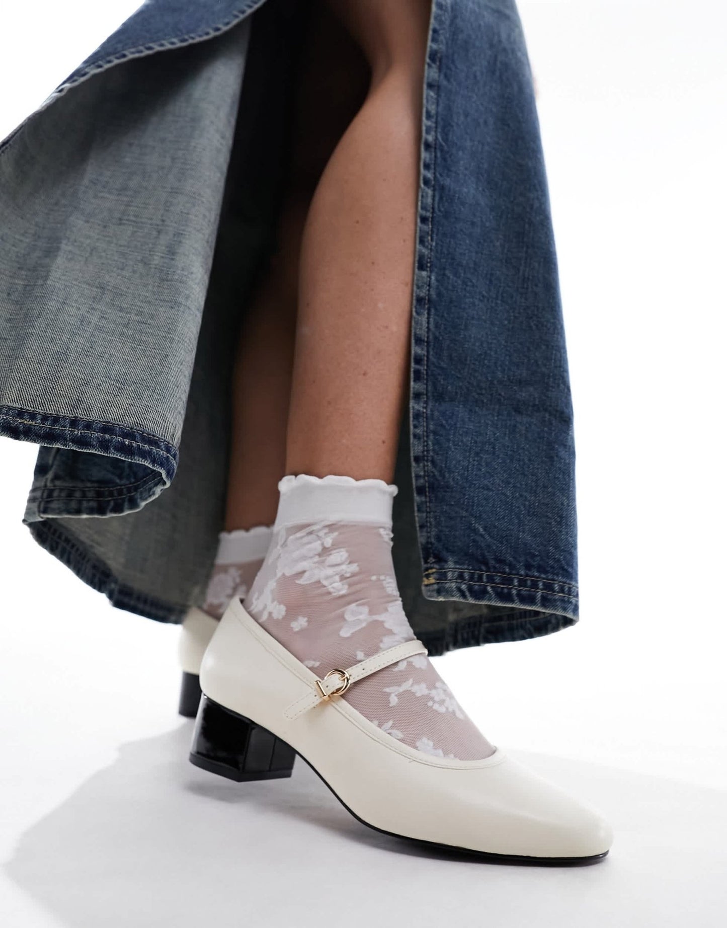 & Other Stories heeled mary jane pumps in ivory - ASOS Sample Sale EU Store