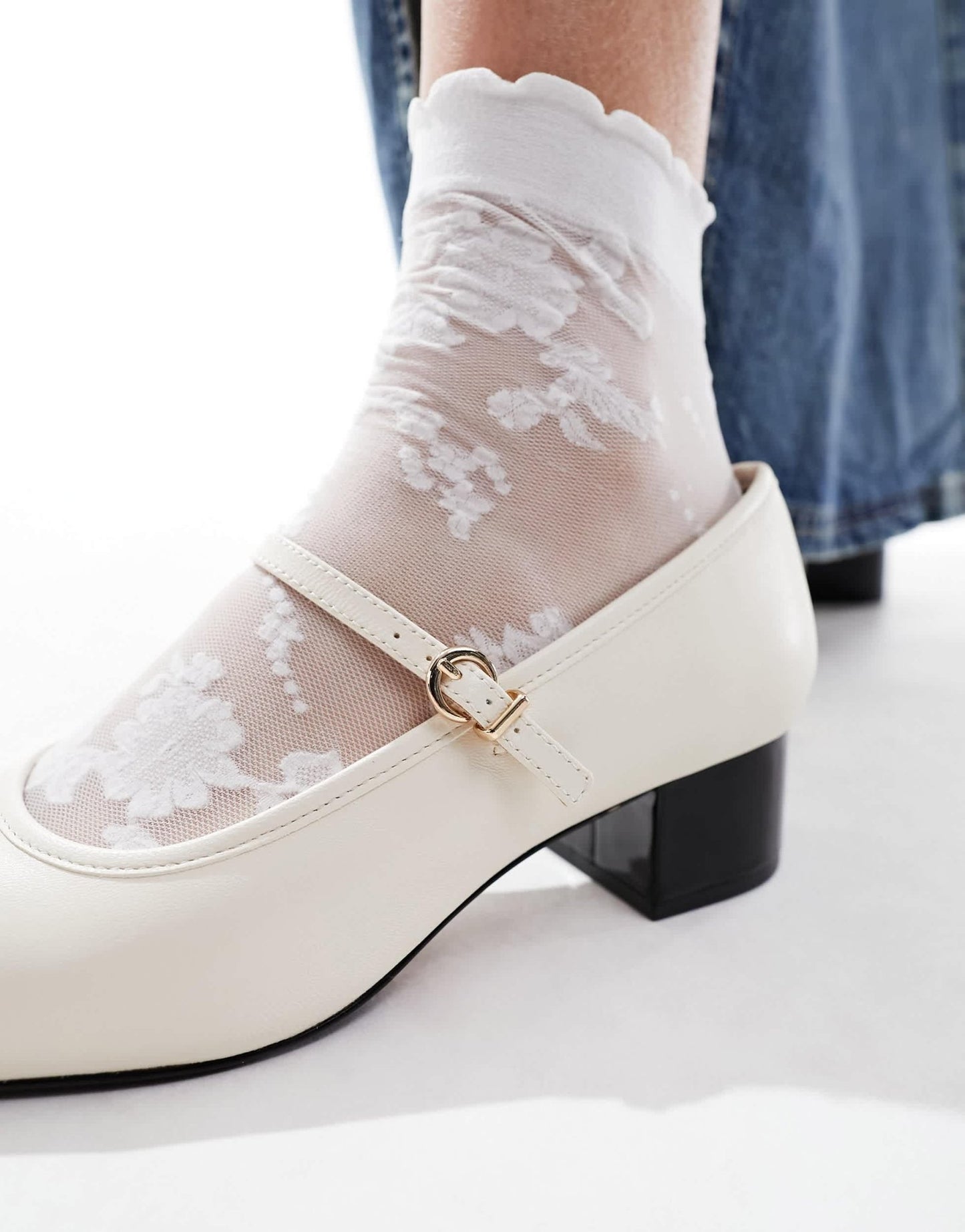 & Other Stories heeled mary jane pumps in ivory - ASOS Sample Sale EU Store