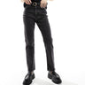 & Other Stories high waist slim leg jeans in salt and pepper black