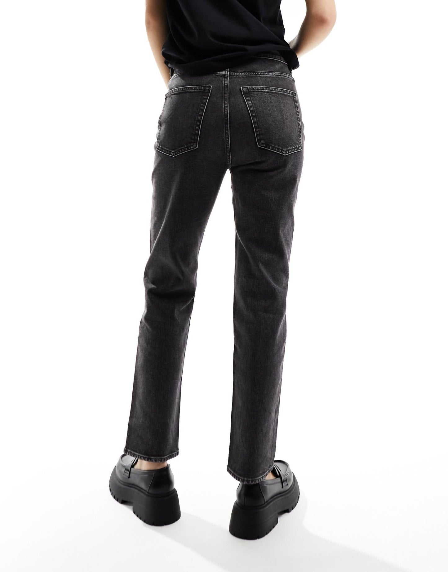 & Other Stories high waist slim leg jeans in salt and pepper black - ASOS Sample Sale EU Store