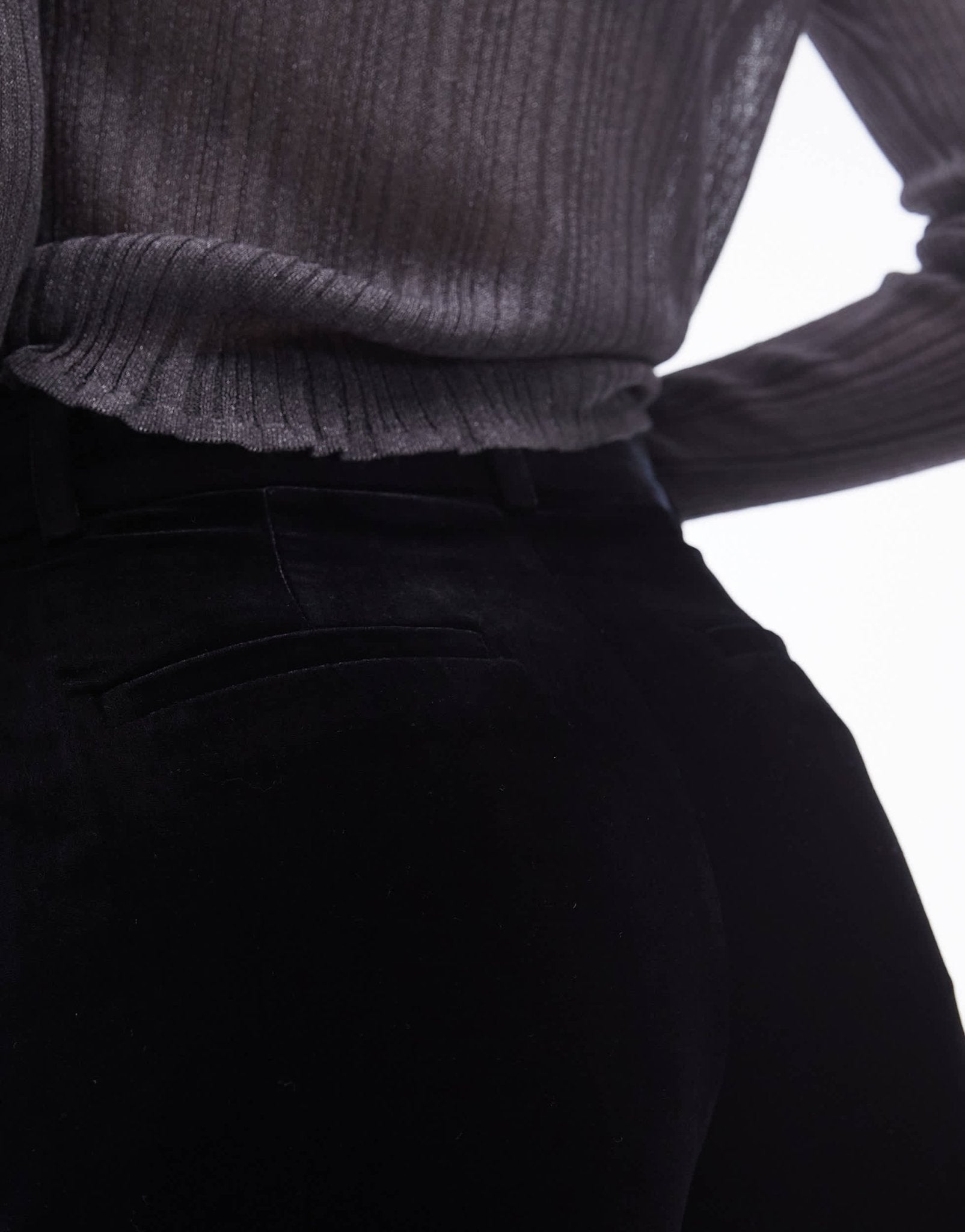 & Other Stories high waist velvet trousers in black - ASOS Sample Sale EU Store