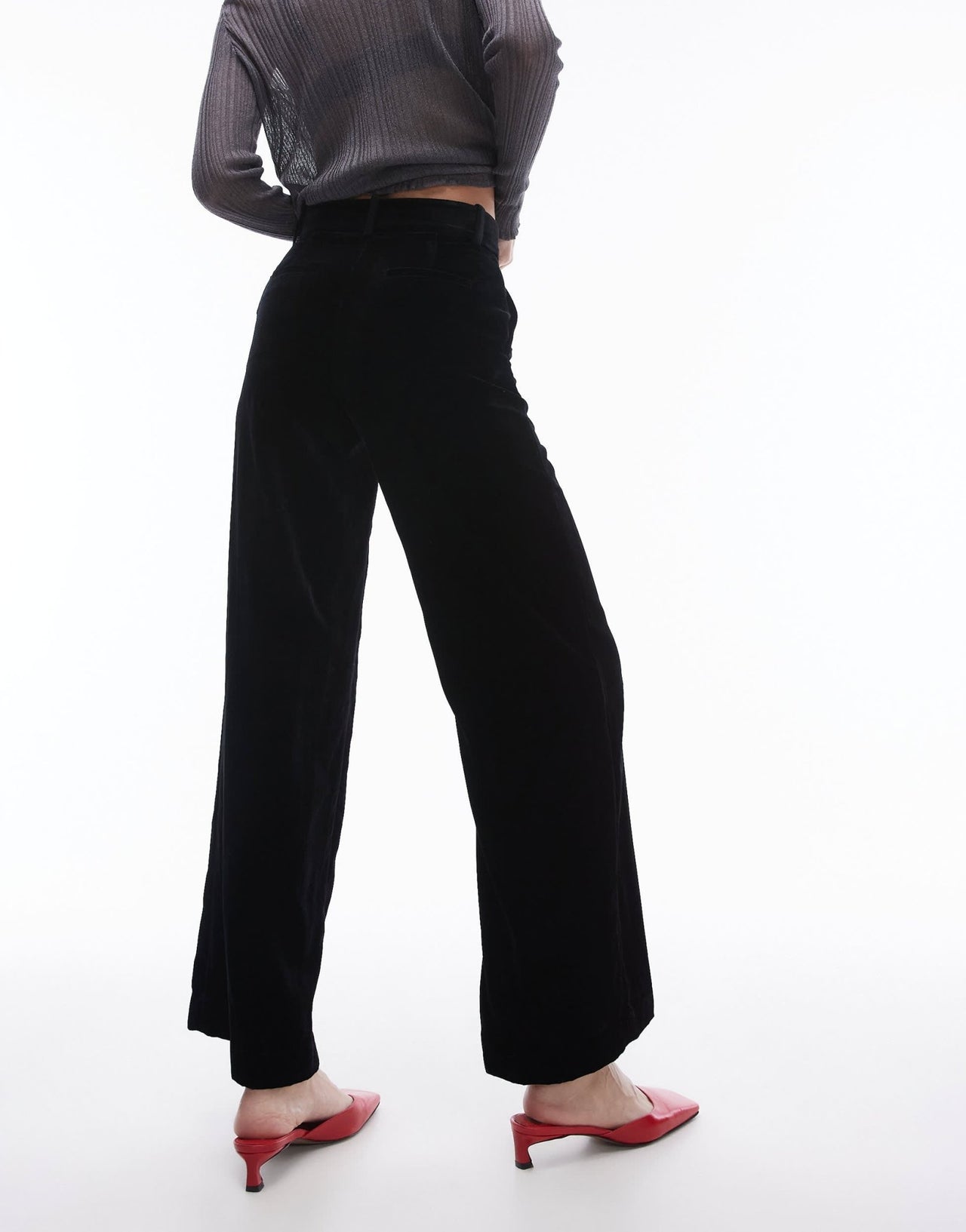 & Other Stories high waist velvet trousers in black - ASOS Sample Sale EU Store