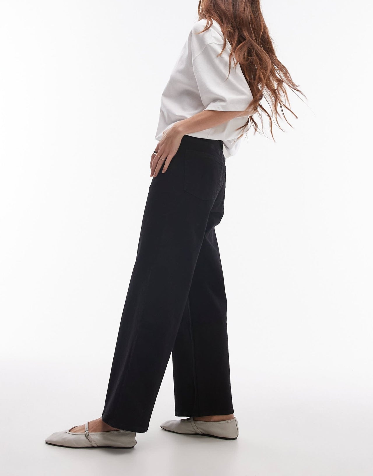 & Other Stories high waist wide leg jeans in washed black - ASOS Sample Sale EU Store