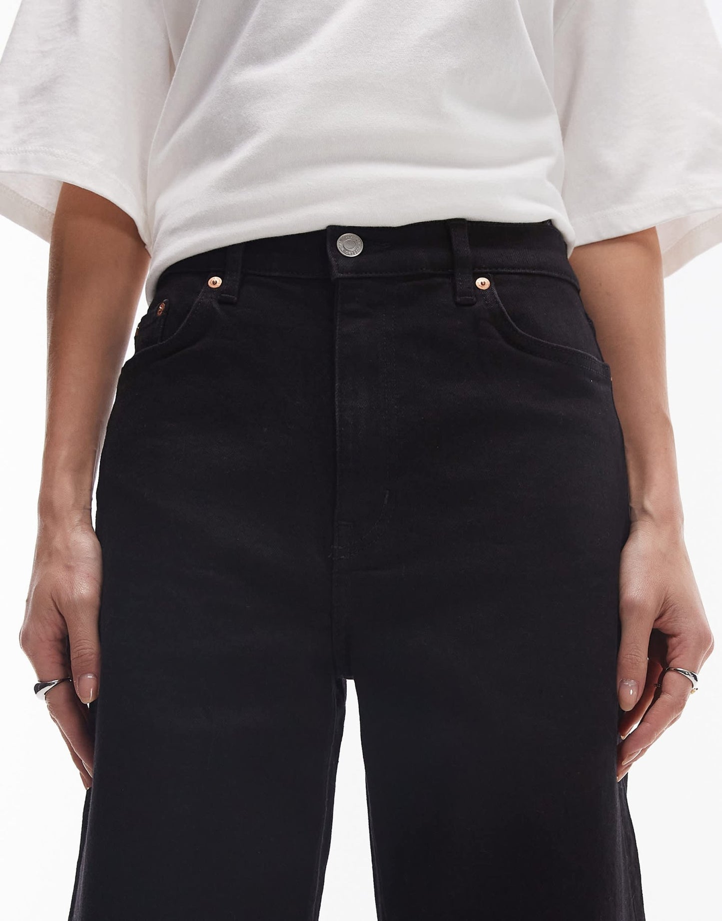 & Other Stories high waist wide leg jeans in washed black - ASOS Sample Sale EU Store