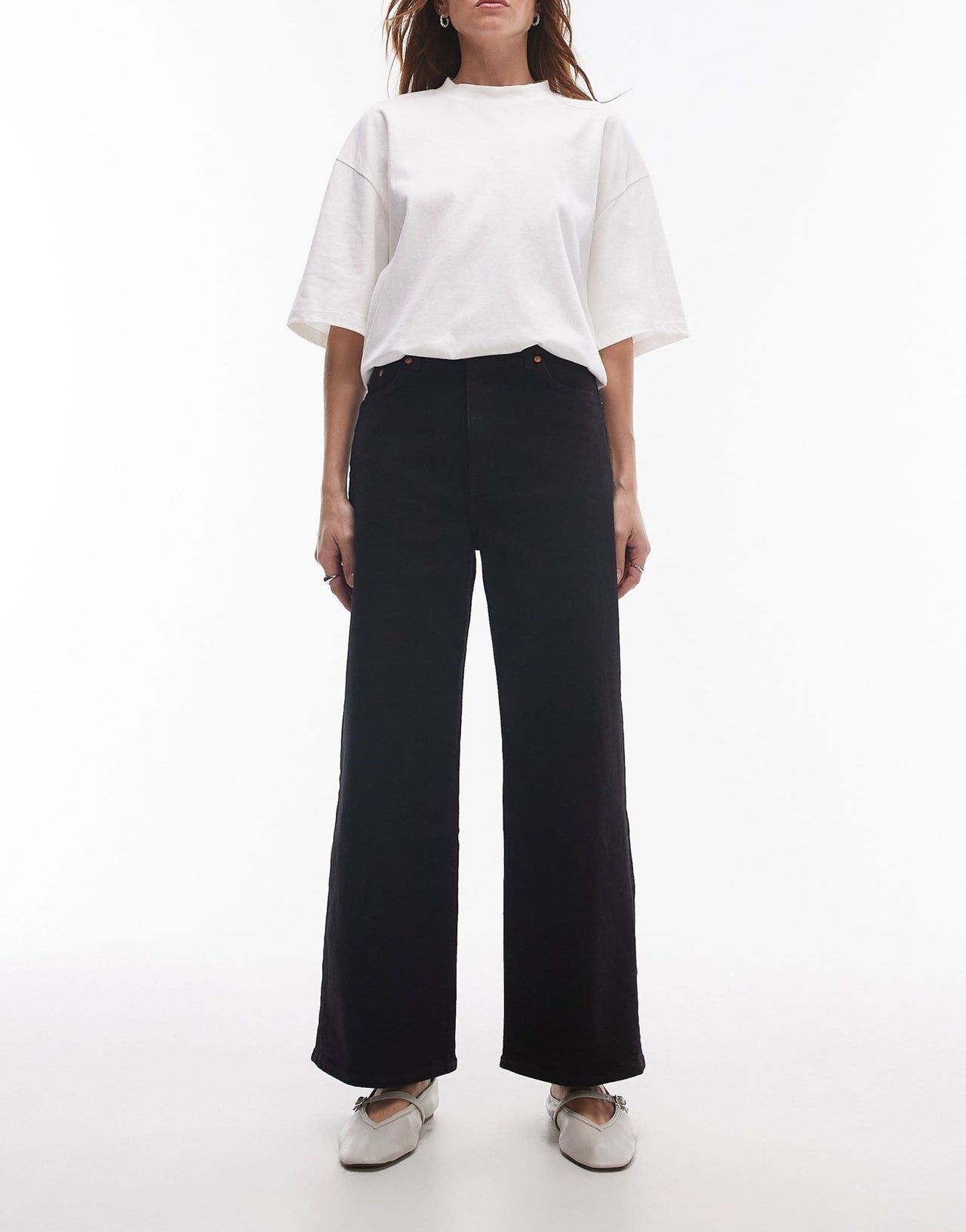 & Other Stories high waist wide leg jeans in washed black - ASOS Sample Sale EU Store