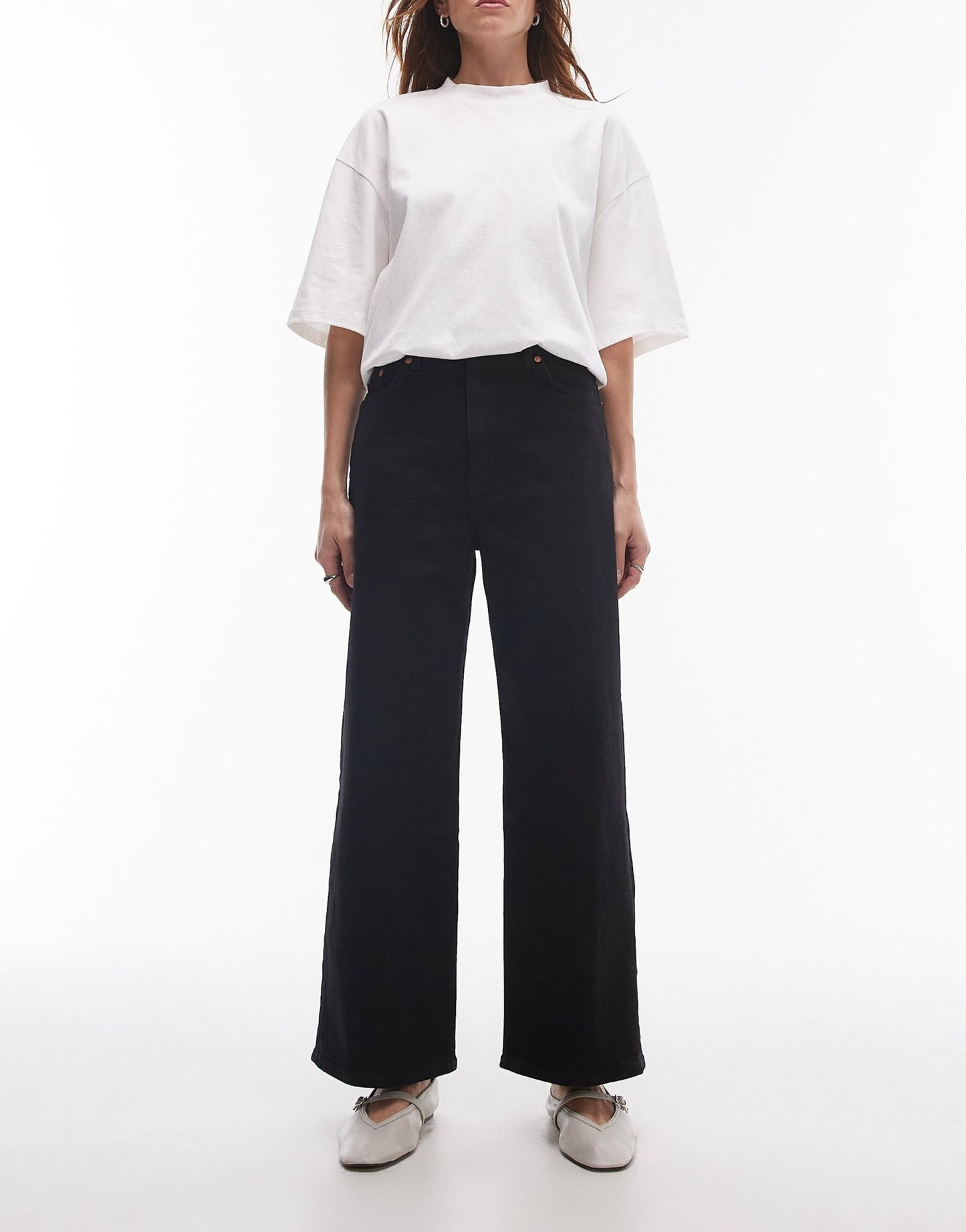 & Other Stories high waist wide leg jeans in washed black - ASOS Sample Sale EU Store