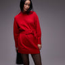 & Other Stories knitted mini dress with belt in red