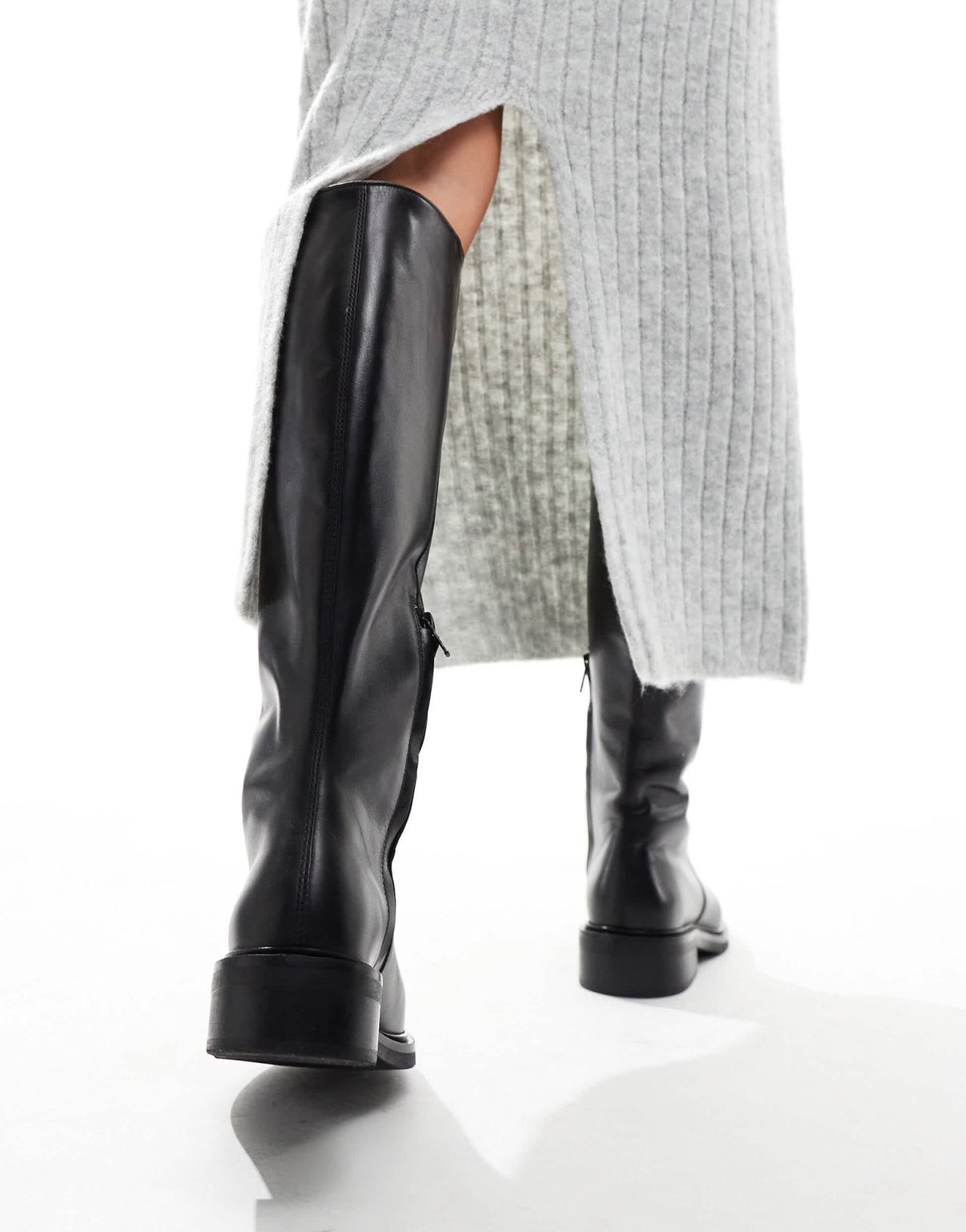 & Other Stories leather high boots in black - ASOS Sample Sale EU Store