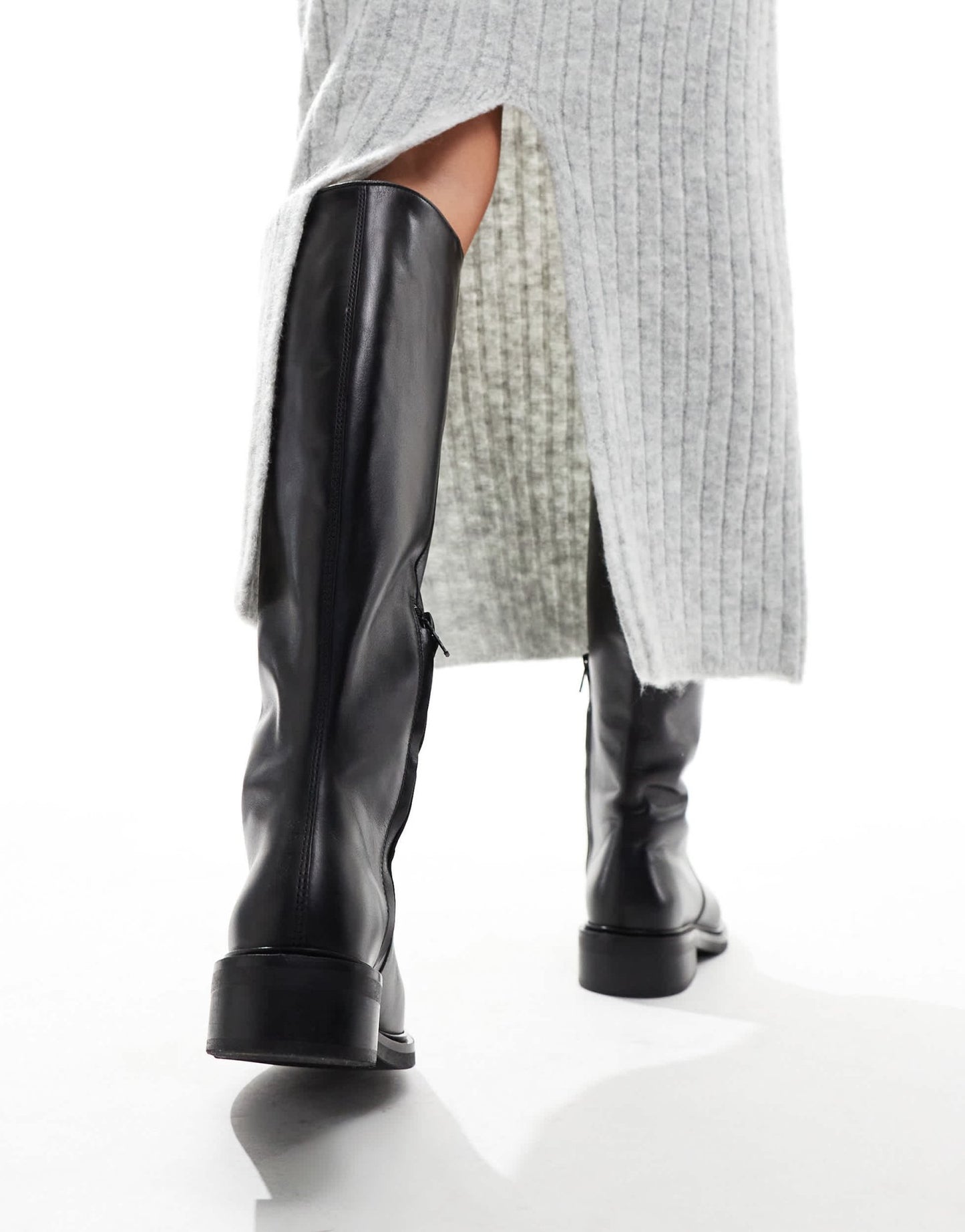 & Other Stories leather high boots in black - ASOS Sample Sale EU Store
