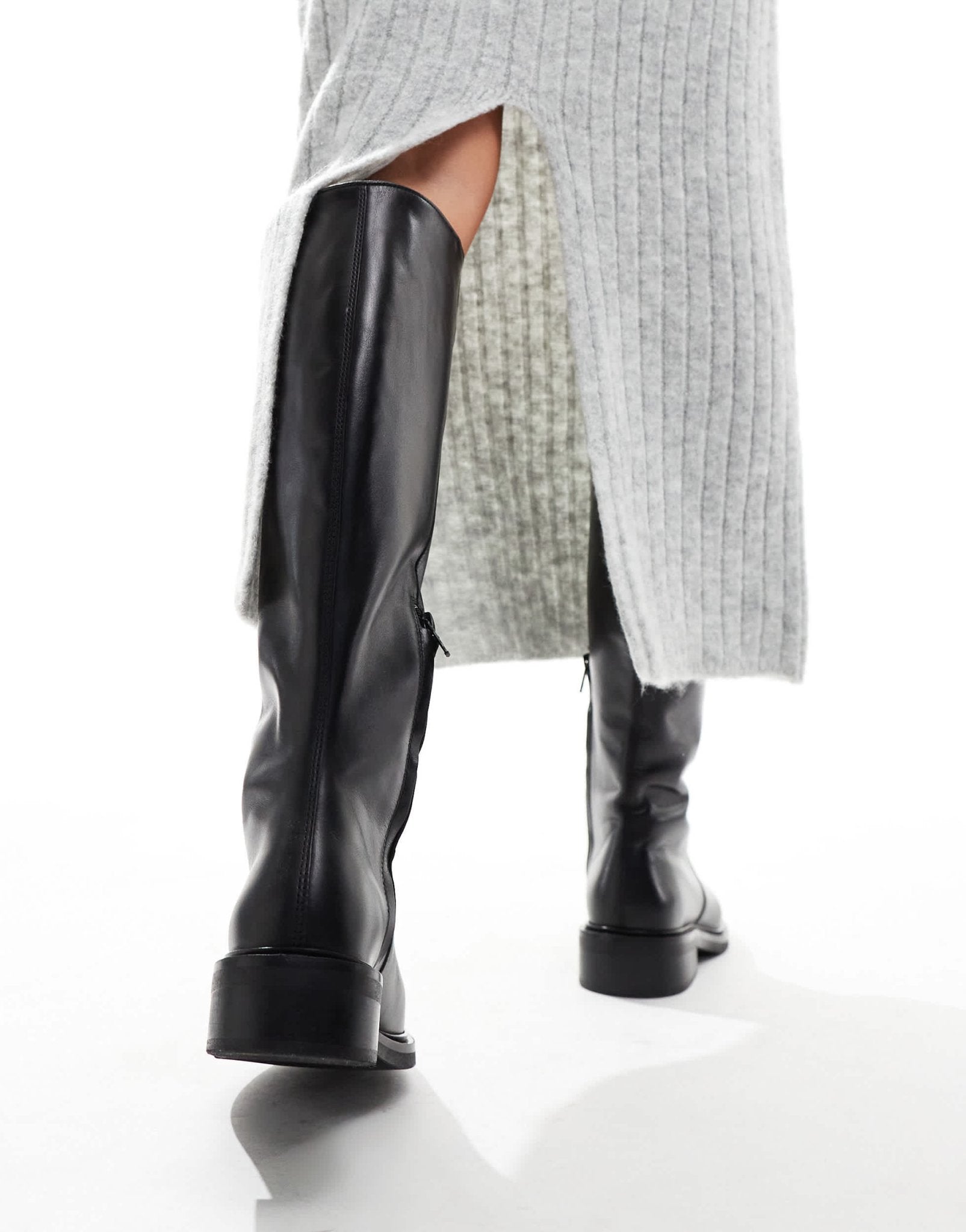 & Other Stories leather high boots in black - ASOS Sample Sale EU Store