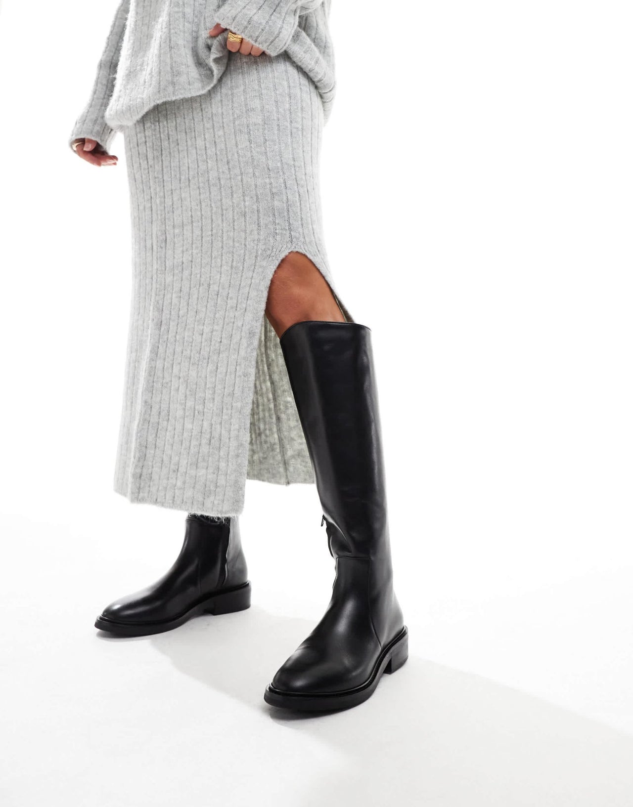 & Other Stories leather high boots in black - ASOS Sample Sale EU Store