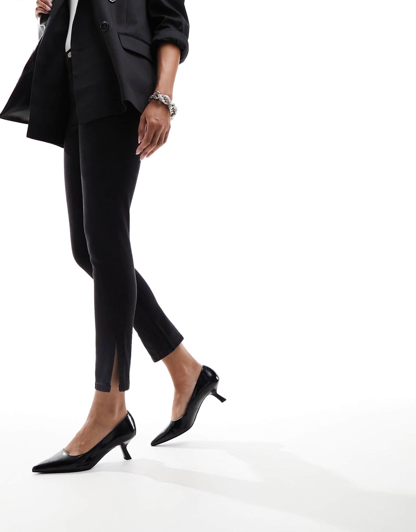 & Other Stories leather pointed heeled pumps in black - ASOS Sample Sale EU Store