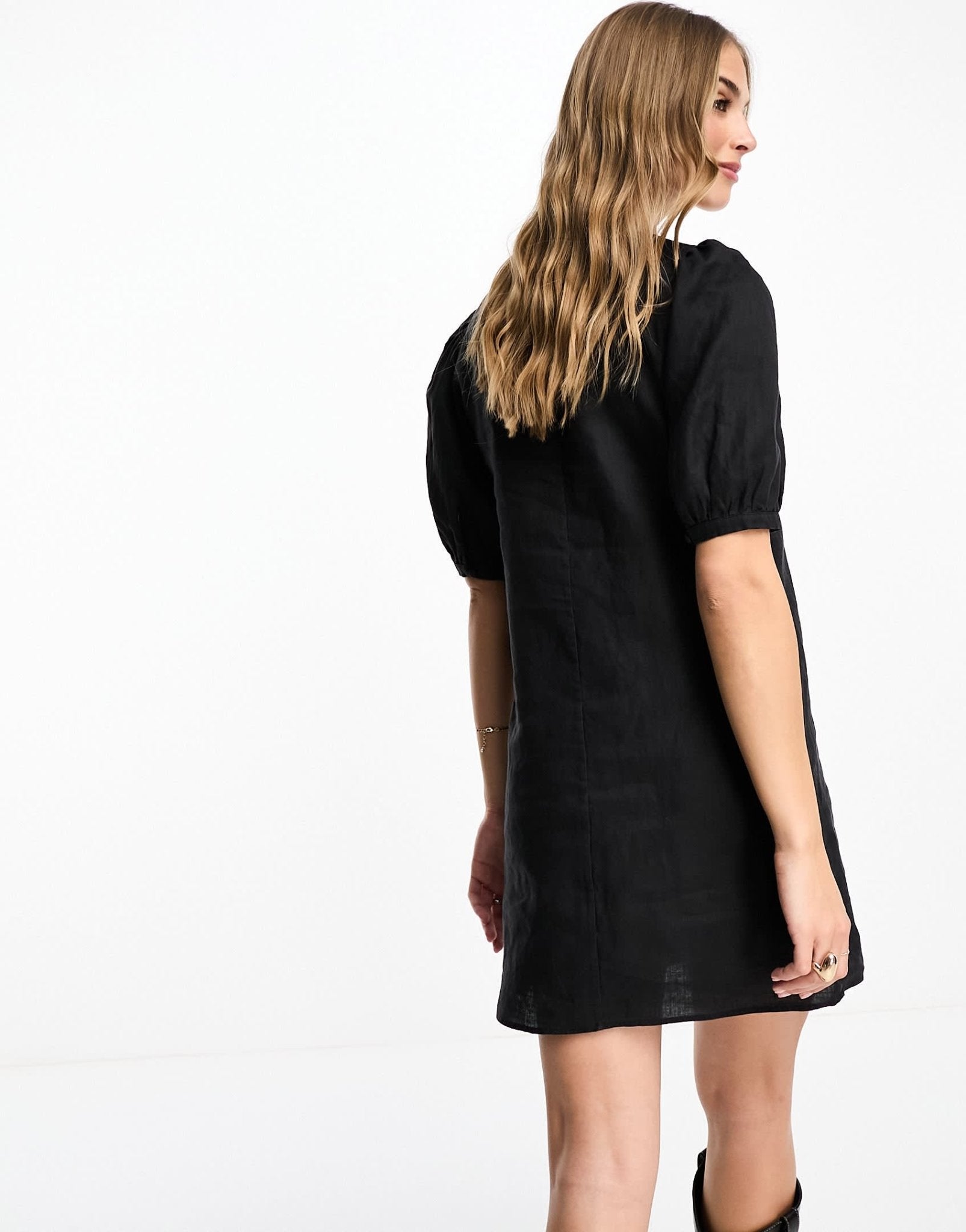 & Other Stories linen square neck mini dress in black - ASOS Sample Sale EU Store