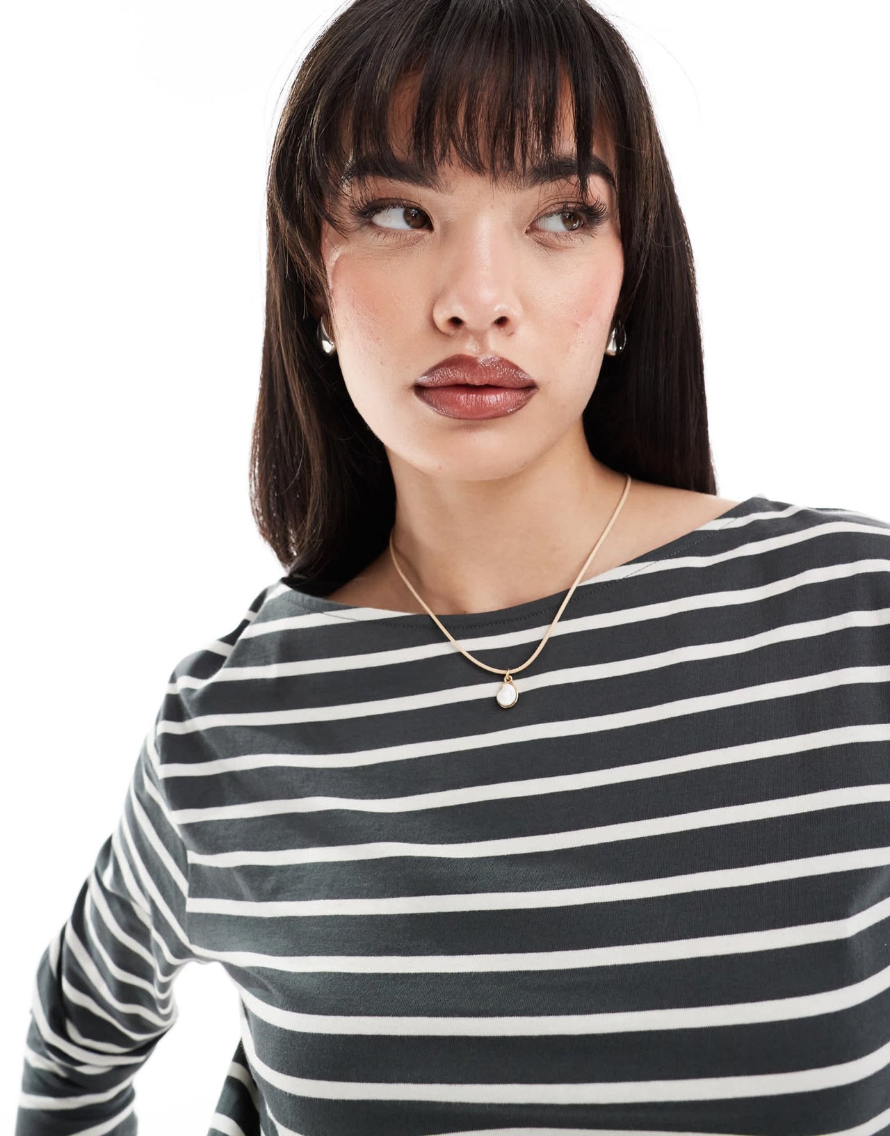 & Other Stories long sleeve top in grey and white stripes - ASOS Sample Sale EU Store