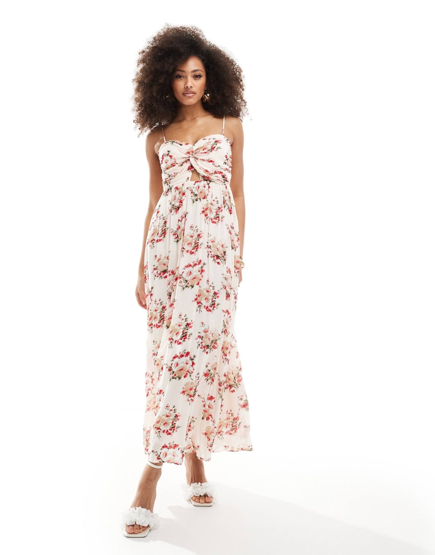 & Other Stories midaxi bustier dress with keyhole twist front detail in floral print - ASOS Sample Sale EU Store