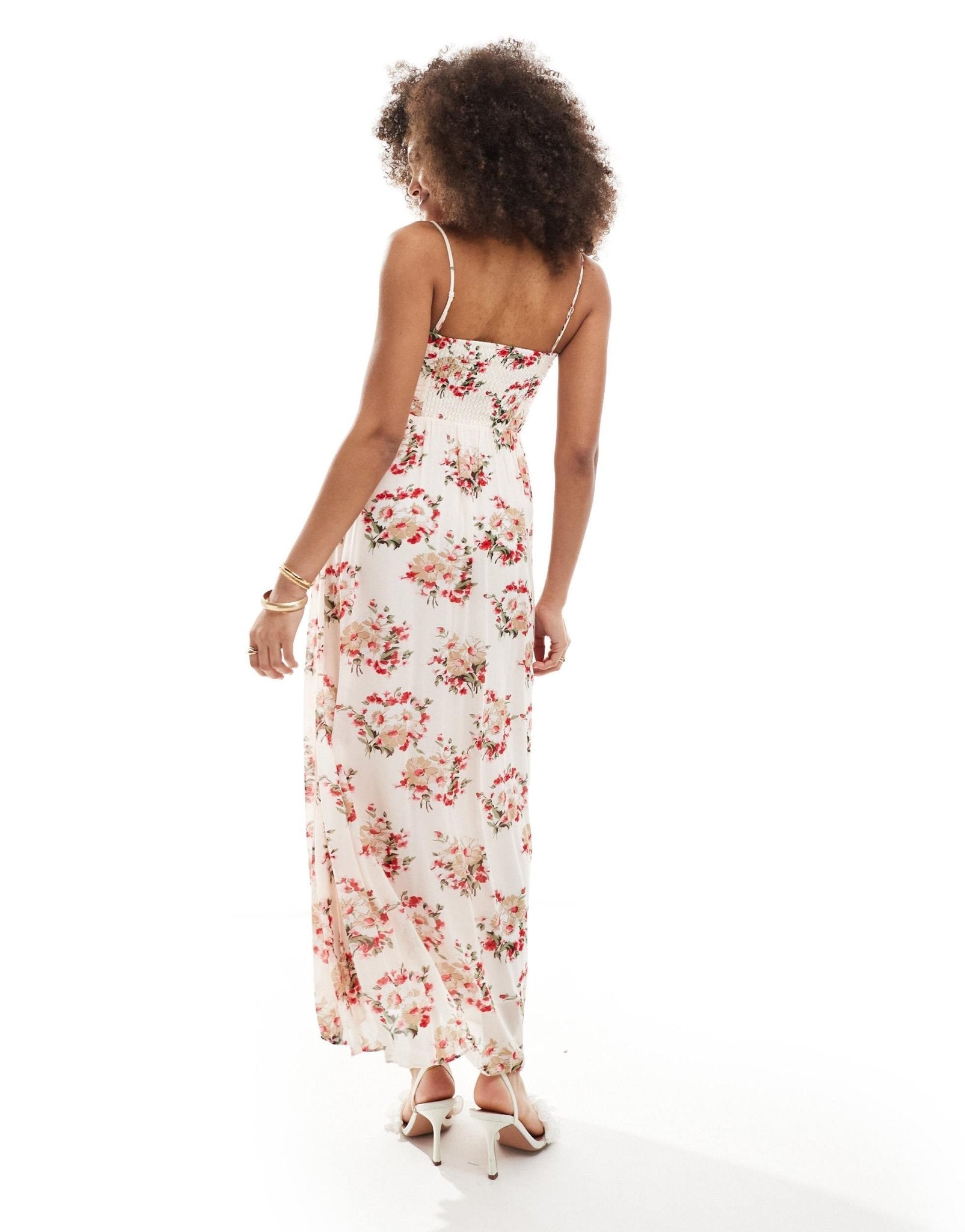& Other Stories midaxi bustier dress with keyhole twist front detail in floral print - ASOS Sample Sale EU Store