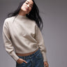 & Other Stories mock neck jumper in beige melange