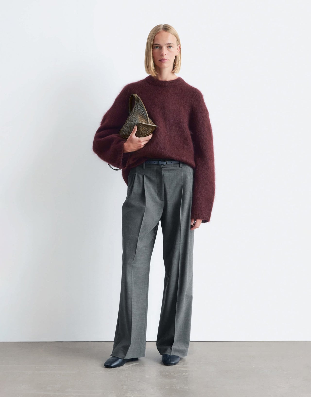 & Other Stories mohair super soft hairy knit sweater in burgundy - ASOS Sample Sale EU Store