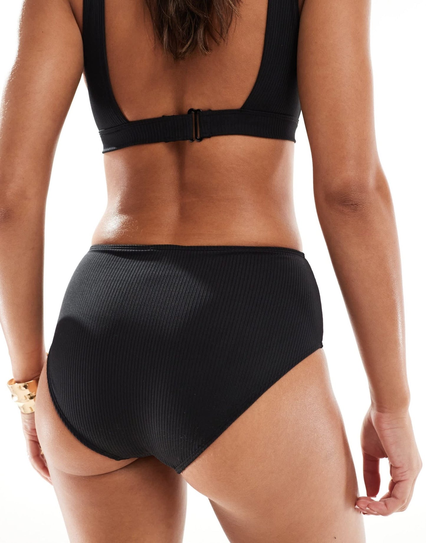 & Other Stories rib high waist bikini bottom in black - ASOS Sample Sale EU Store