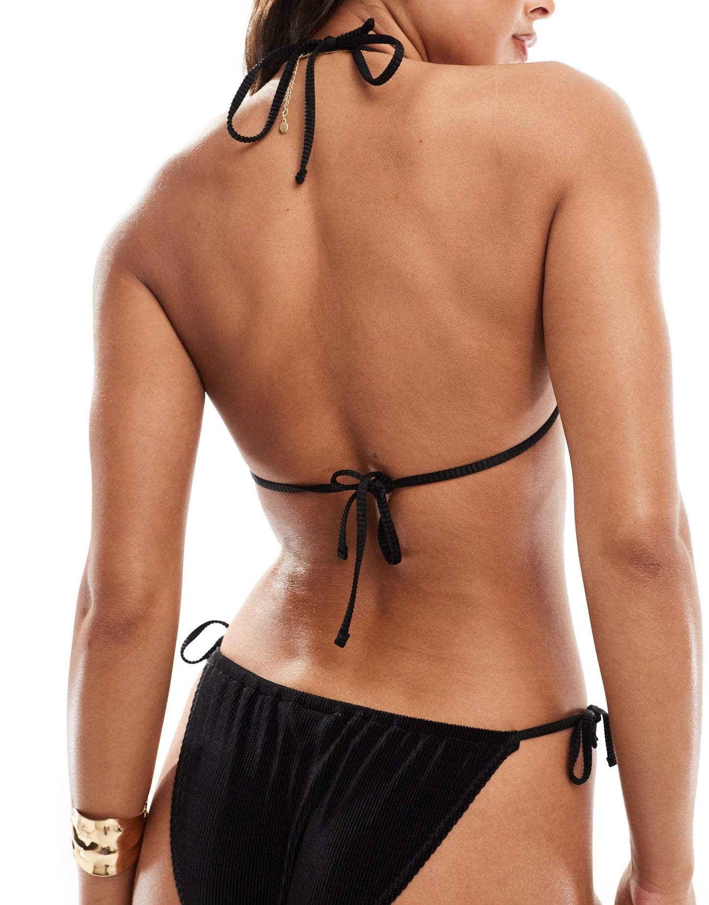 & Other Stories rib triangle bikini top in black - ASOS Sample Sale EU Store
