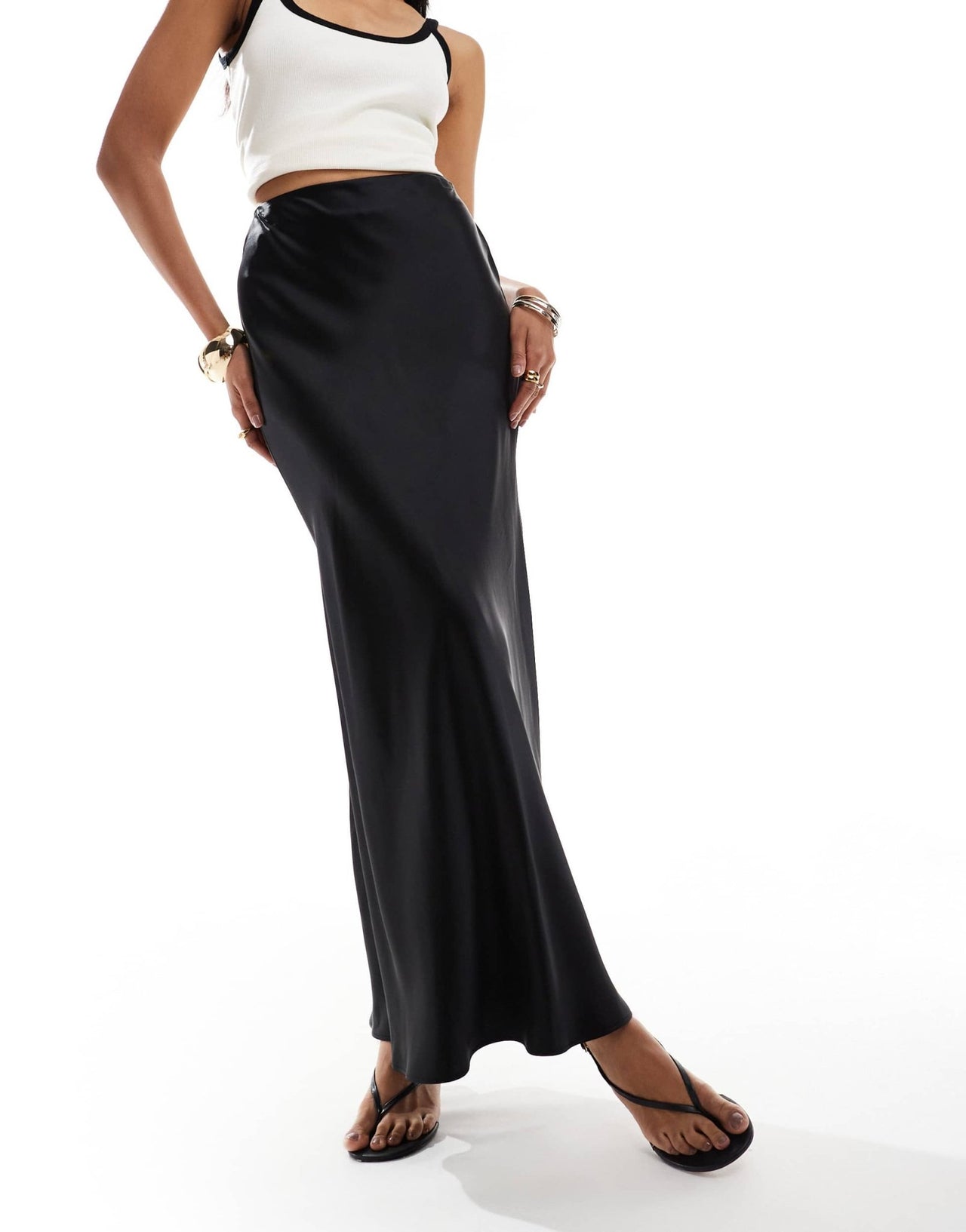 & Other Stories satin maxi skirt in black - ASOS Sample Sale EU Store
