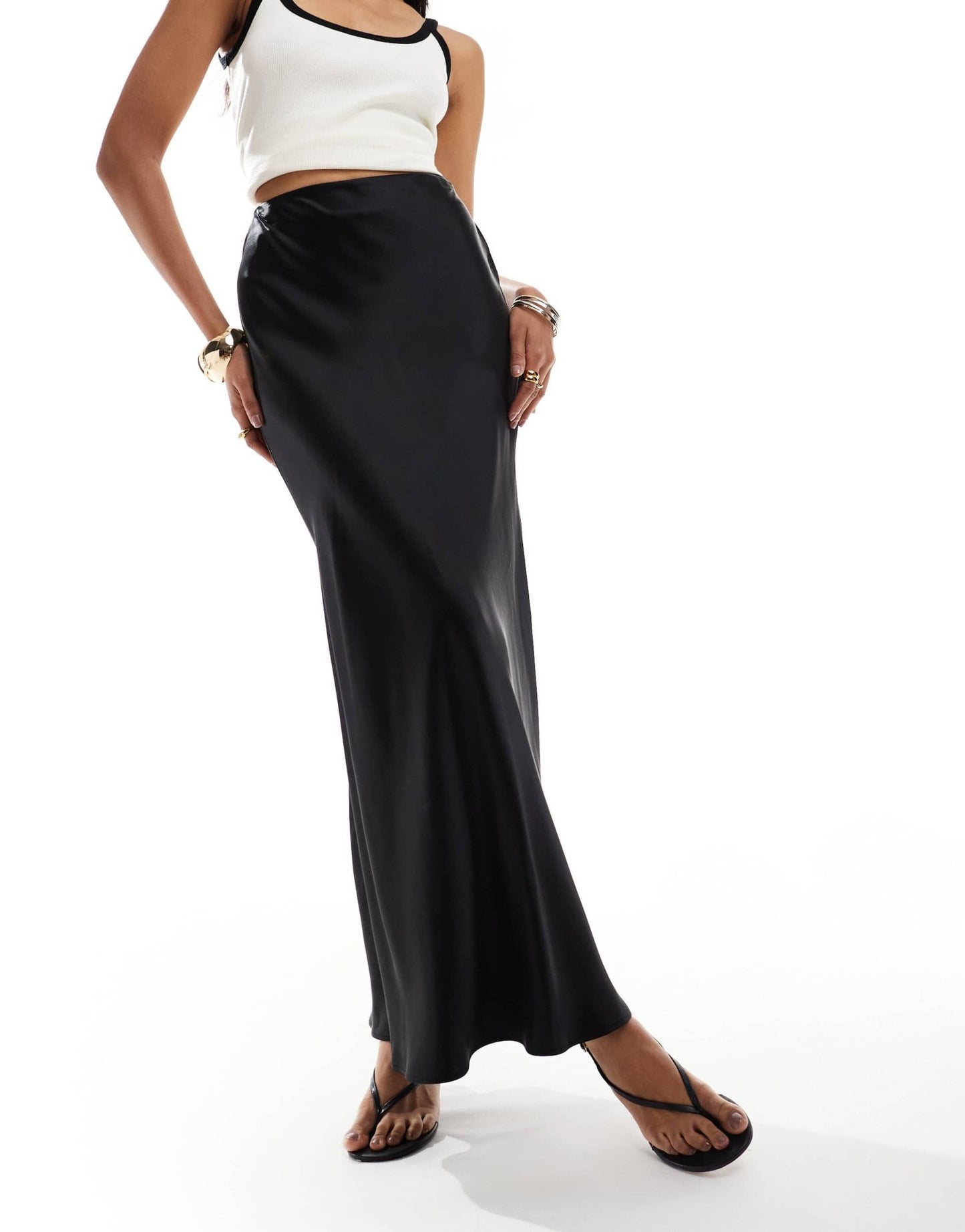 & Other Stories satin maxi skirt in black - ASOS Sample Sale EU Store