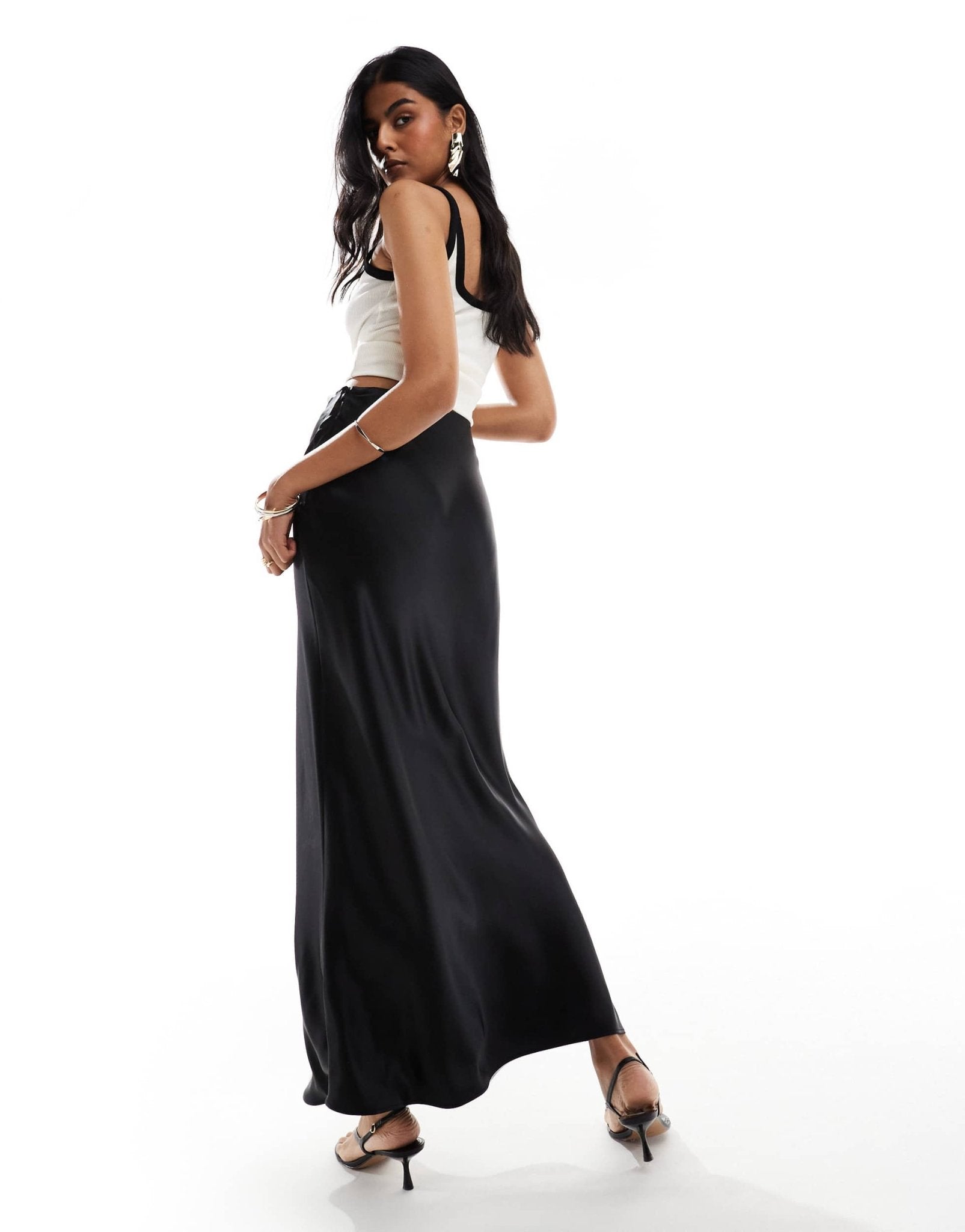 & Other Stories satin maxi skirt in black - ASOS Sample Sale EU Store