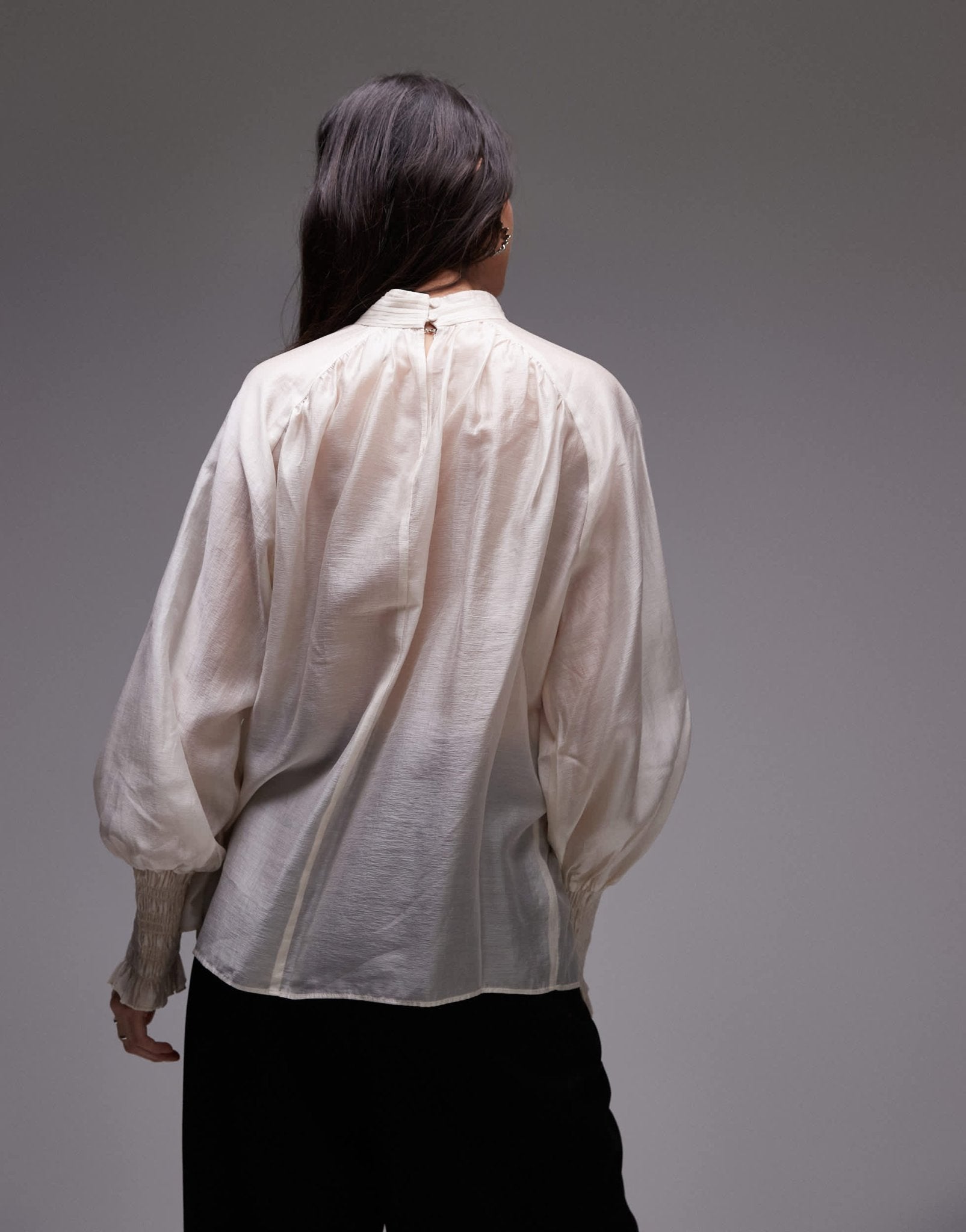 & Other Stories sheer volume blouse with frill detail in white - ASOS Sample Sale EU Store