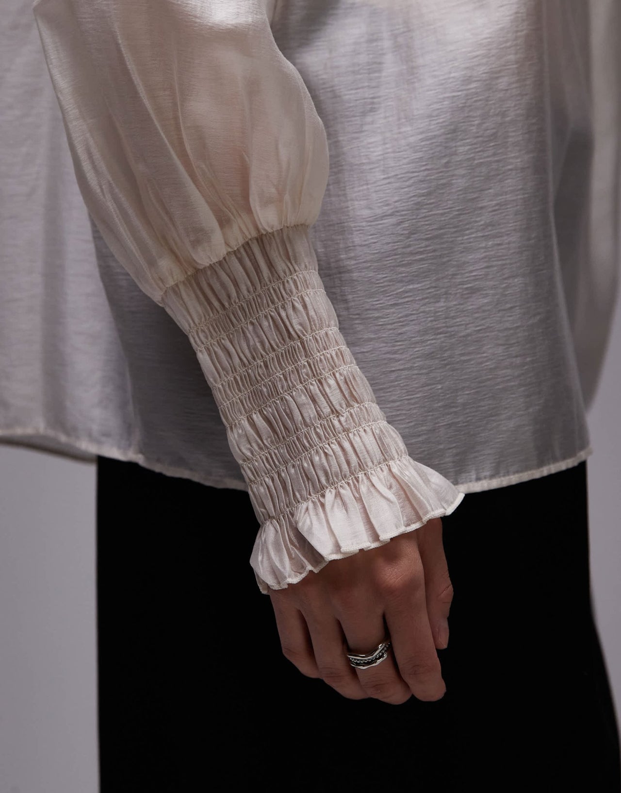 & Other Stories sheer volume blouse with frill detail in white - ASOS Sample Sale EU Store