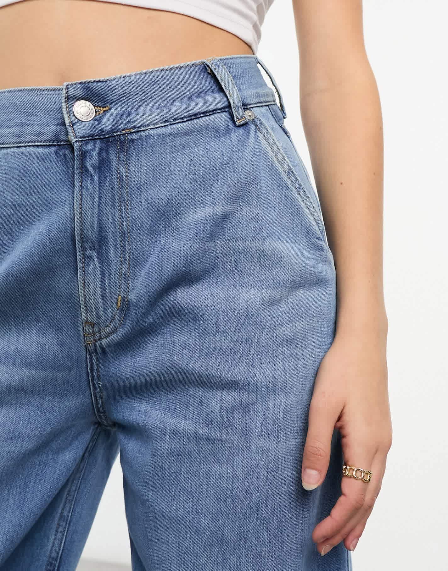 & Other Stories stone cut relaxed leg jeans in soft blue wash - ASOS Sample Sale EU Store