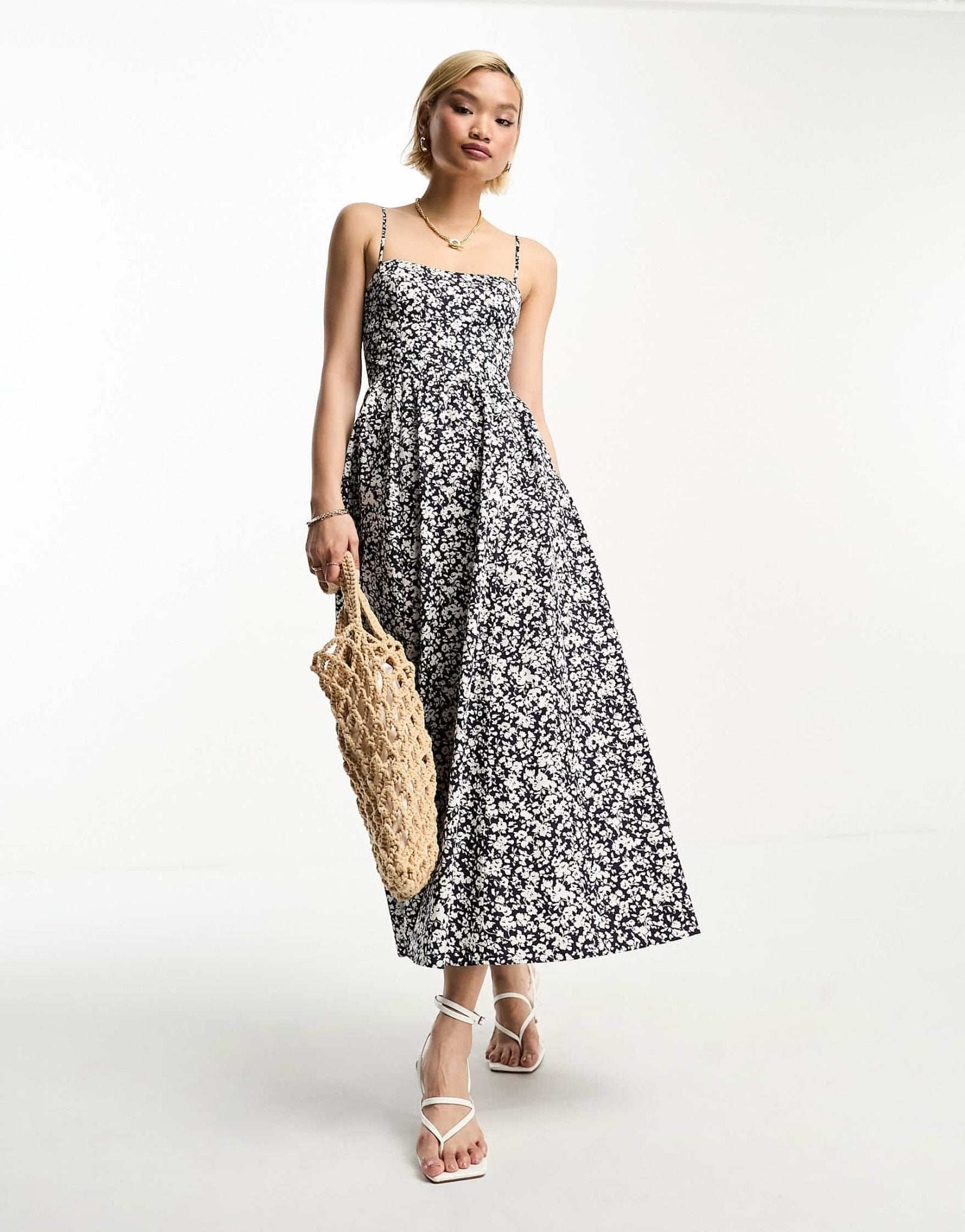 & Other Stories strappy maxi dress in navy floral - ASOS Sample Sale EU Store