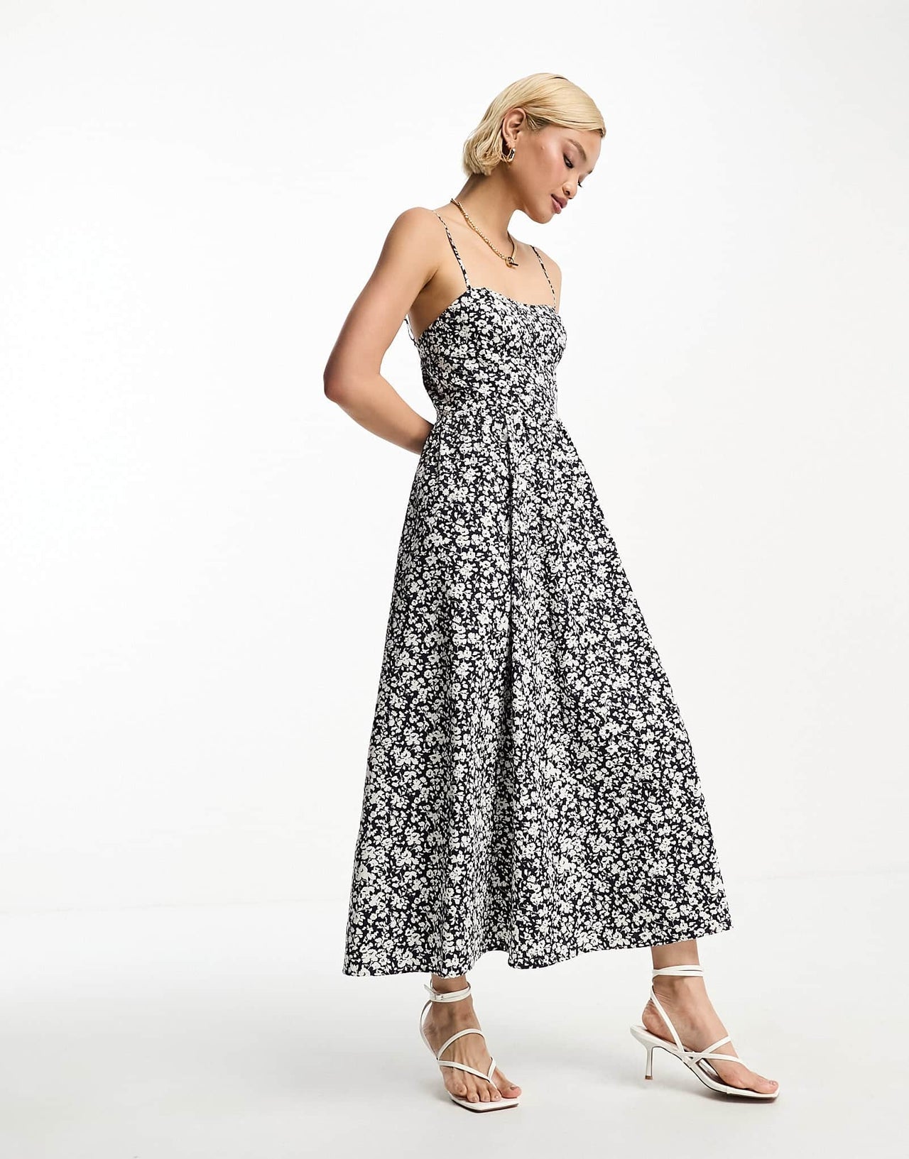 & Other Stories strappy maxi dress in navy floral - ASOS Sample Sale EU Store