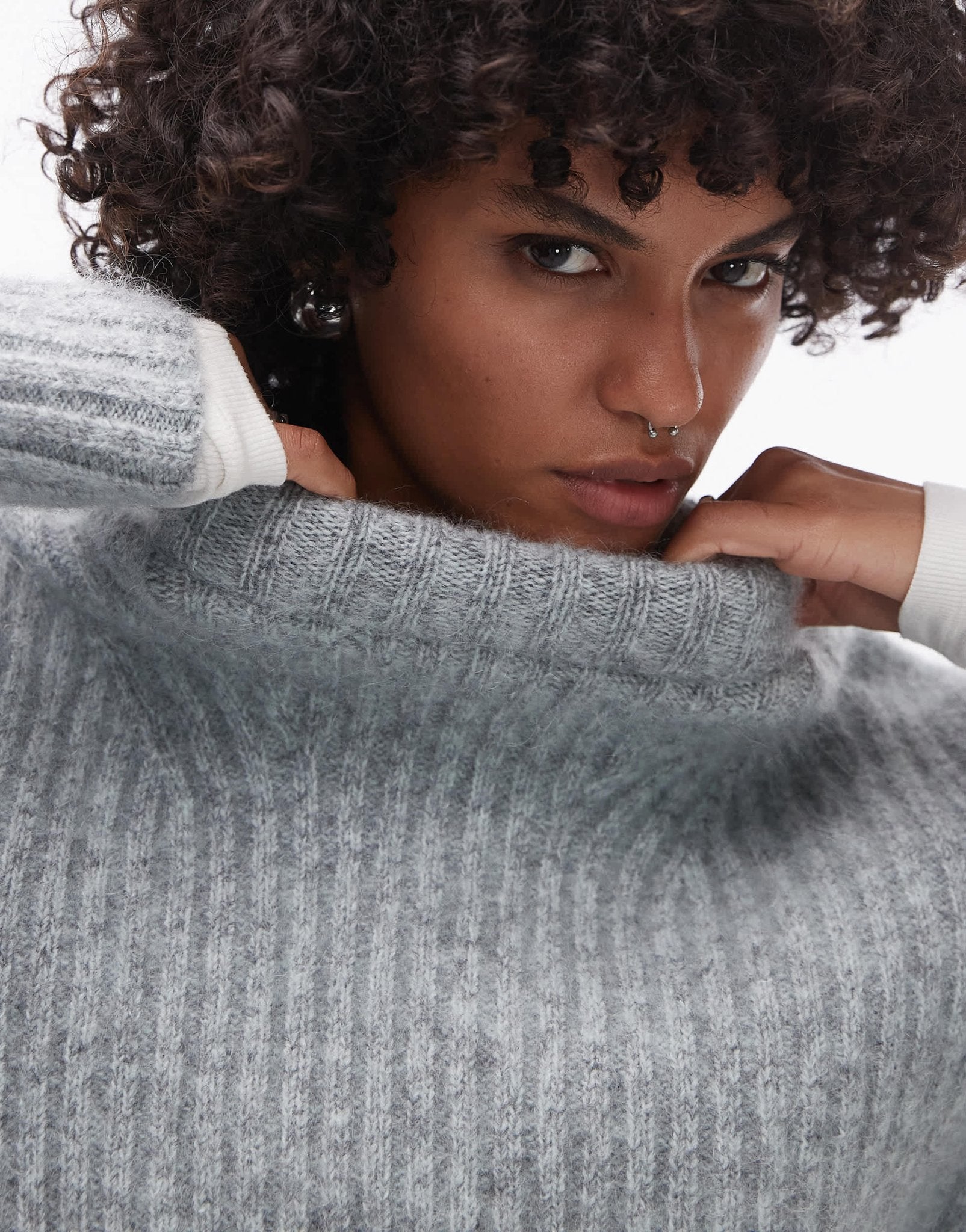 & Other Stories supersoft mohair knitted rib sweater in grey - ASOS Sample Sale EU Store
