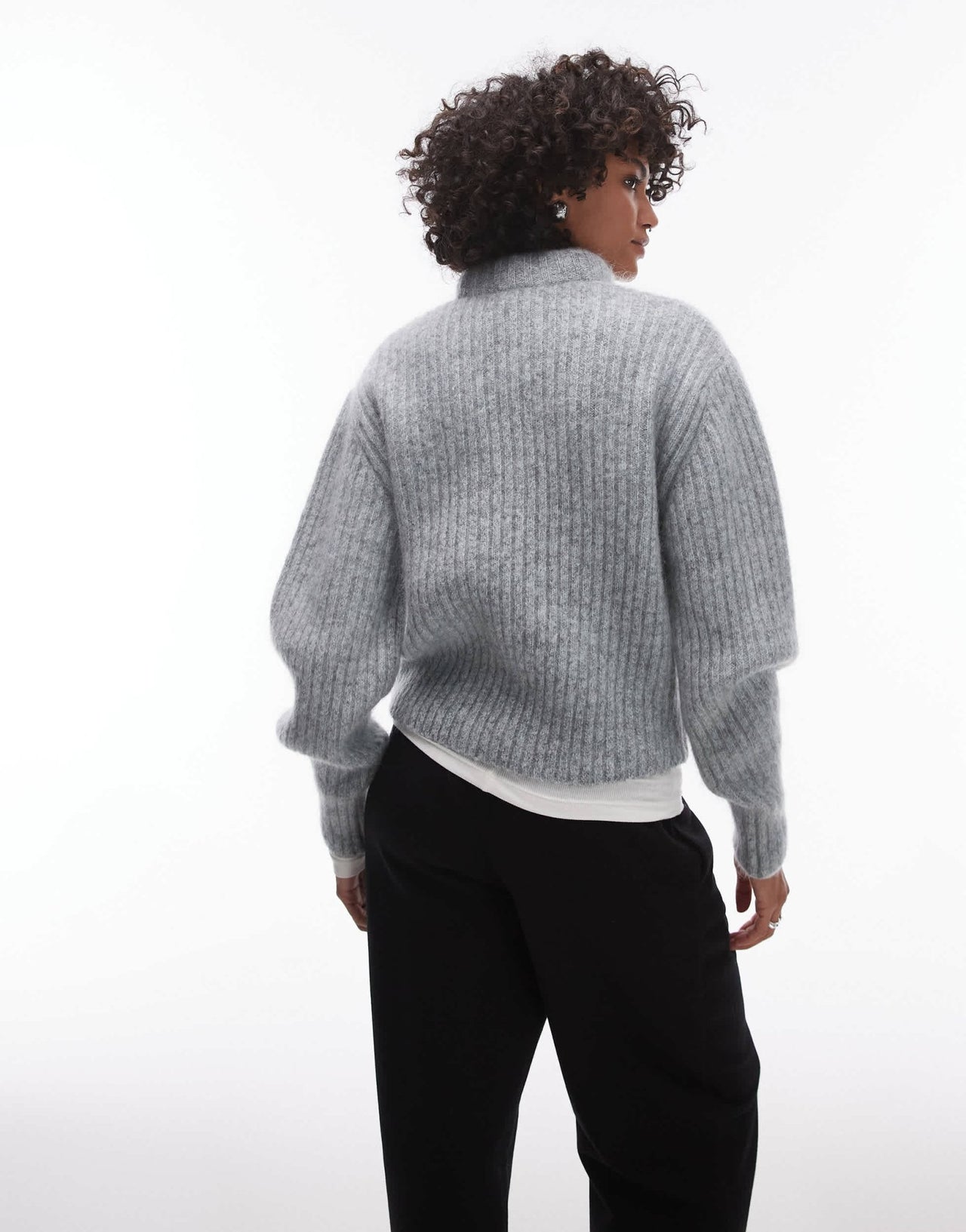 & Other Stories supersoft mohair knitted rib sweater in grey - ASOS Sample Sale EU Store