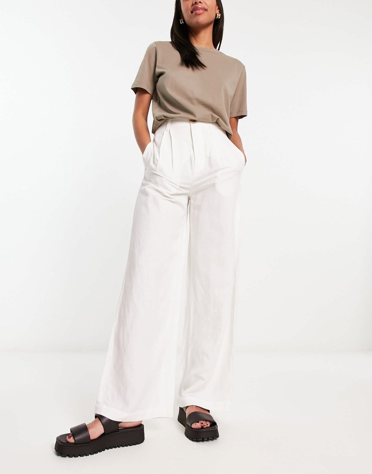 & Other Stories wide leg trousers in off white - ASOS Sample Sale EU Store