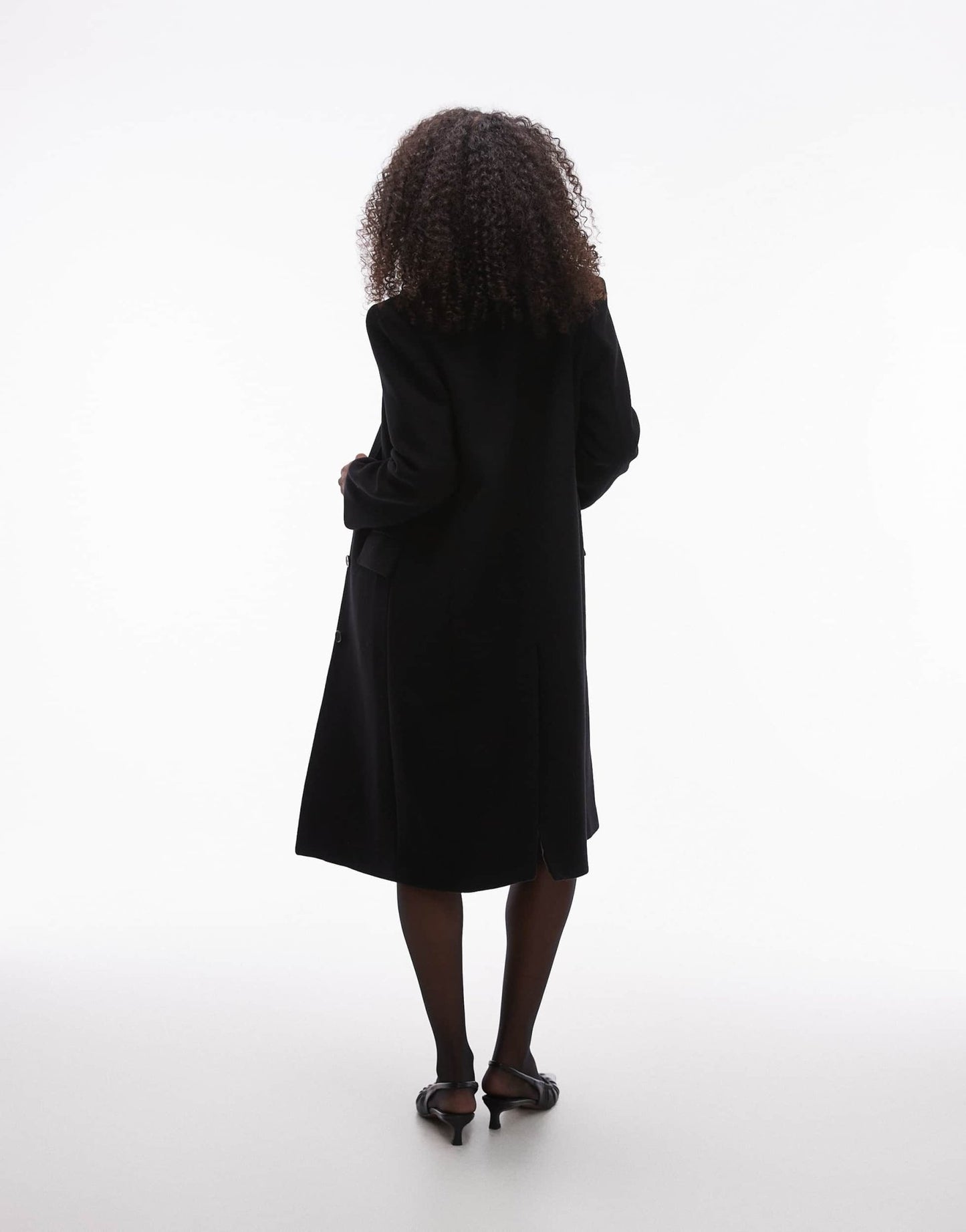 & Other Stories wool single breasted midi coat with flap pockets in black - ASOS Sample Sale EU Store