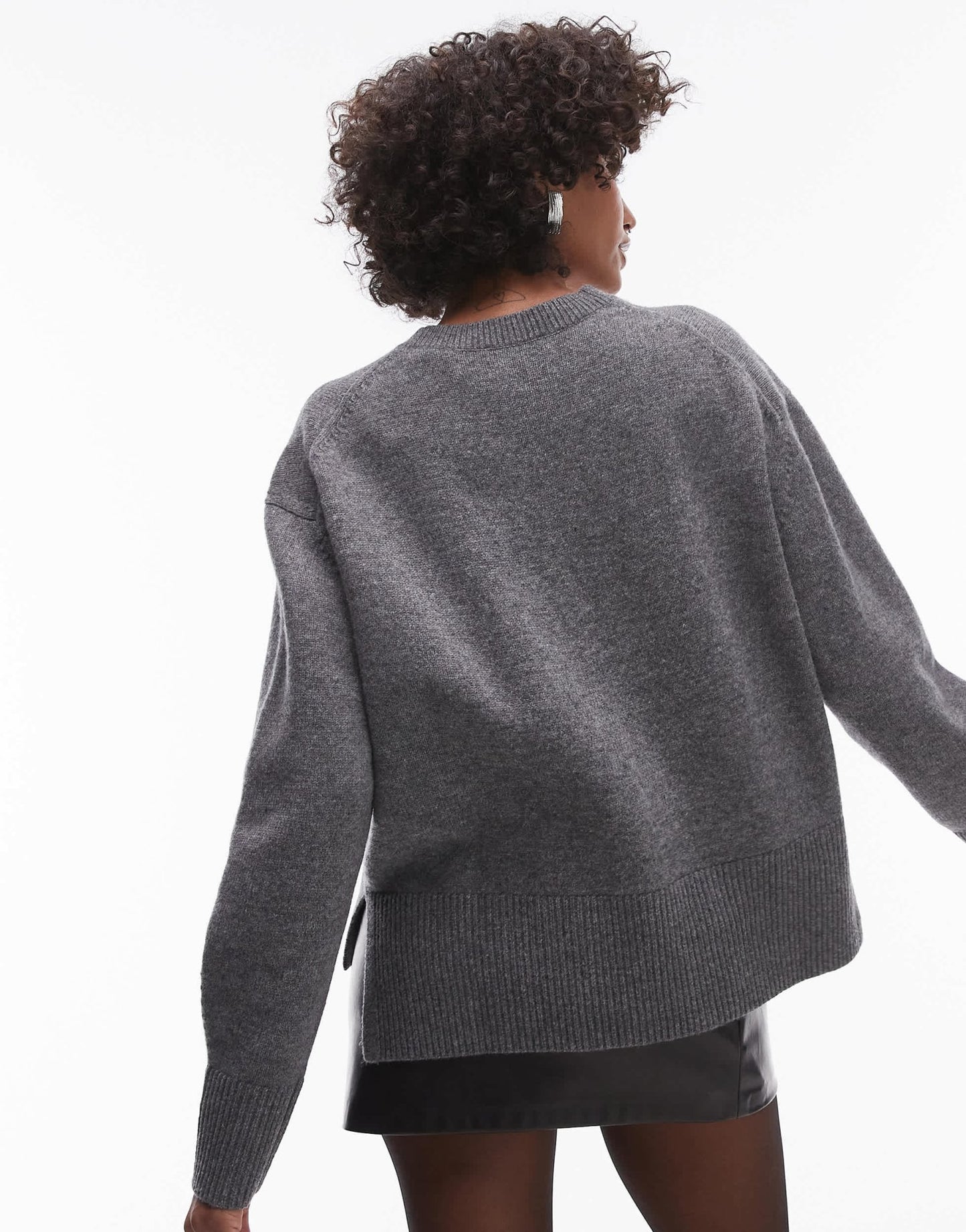 & Other Stories wool v - neck cardigan with volume sleeves in grey - ASOS Sample Sale EU Store