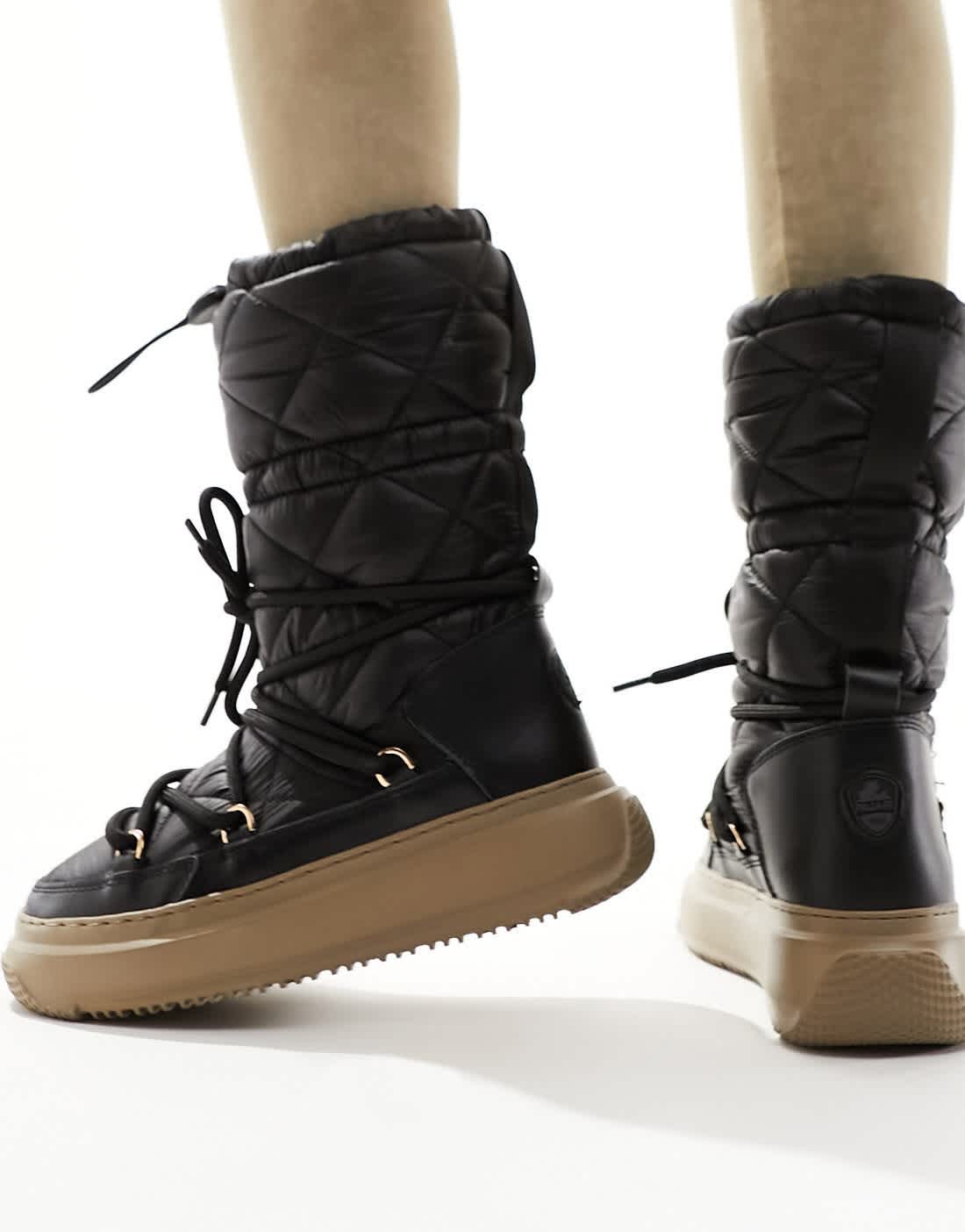 Pajar mid leg quilted snow boots in black - ASOS Sample Sale EU Store
