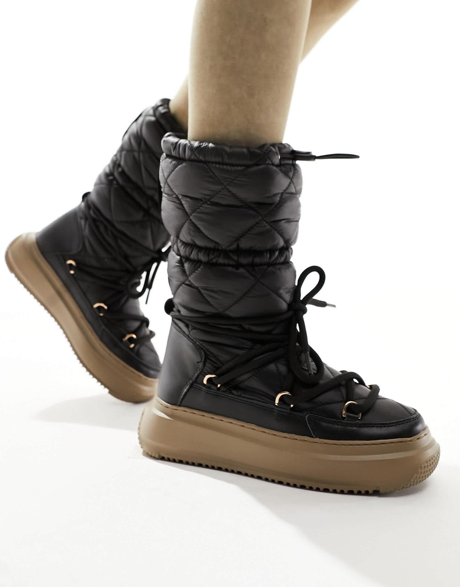 Pajar mid leg quilted snow boots in black - ASOS Sample Sale EU Store