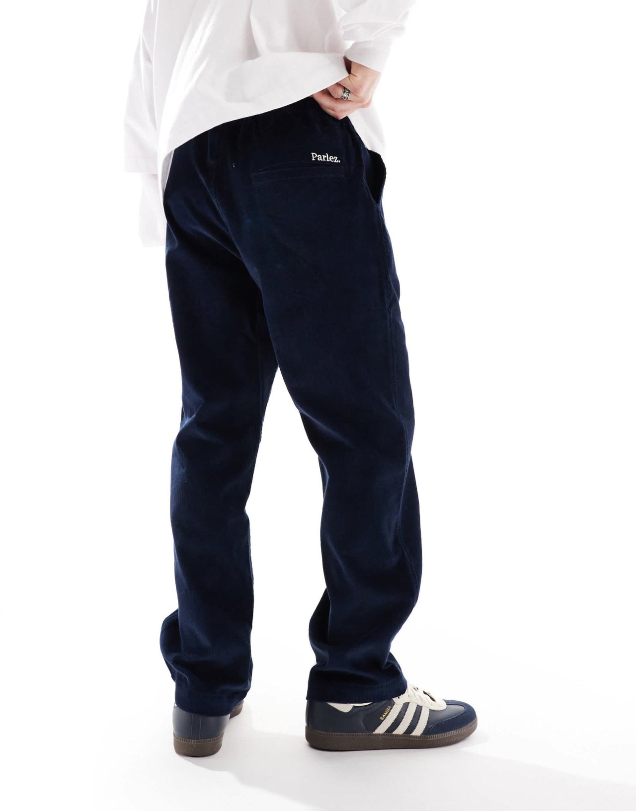 Parlez Albion button up corduroy trousers in navy - ASOS Sample Sale EU Store
