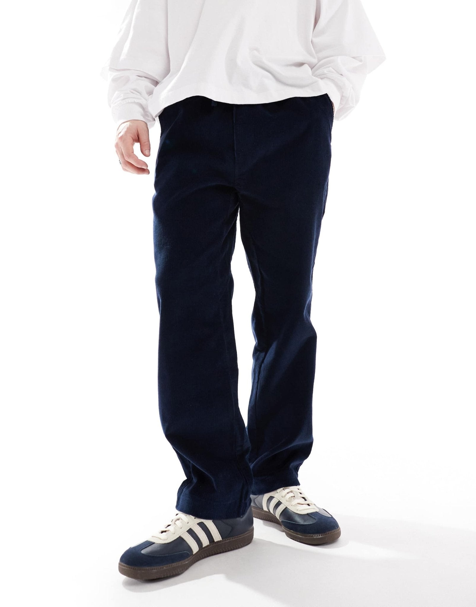 Parlez Albion button up corduroy trousers in navy - ASOS Sample Sale EU Store