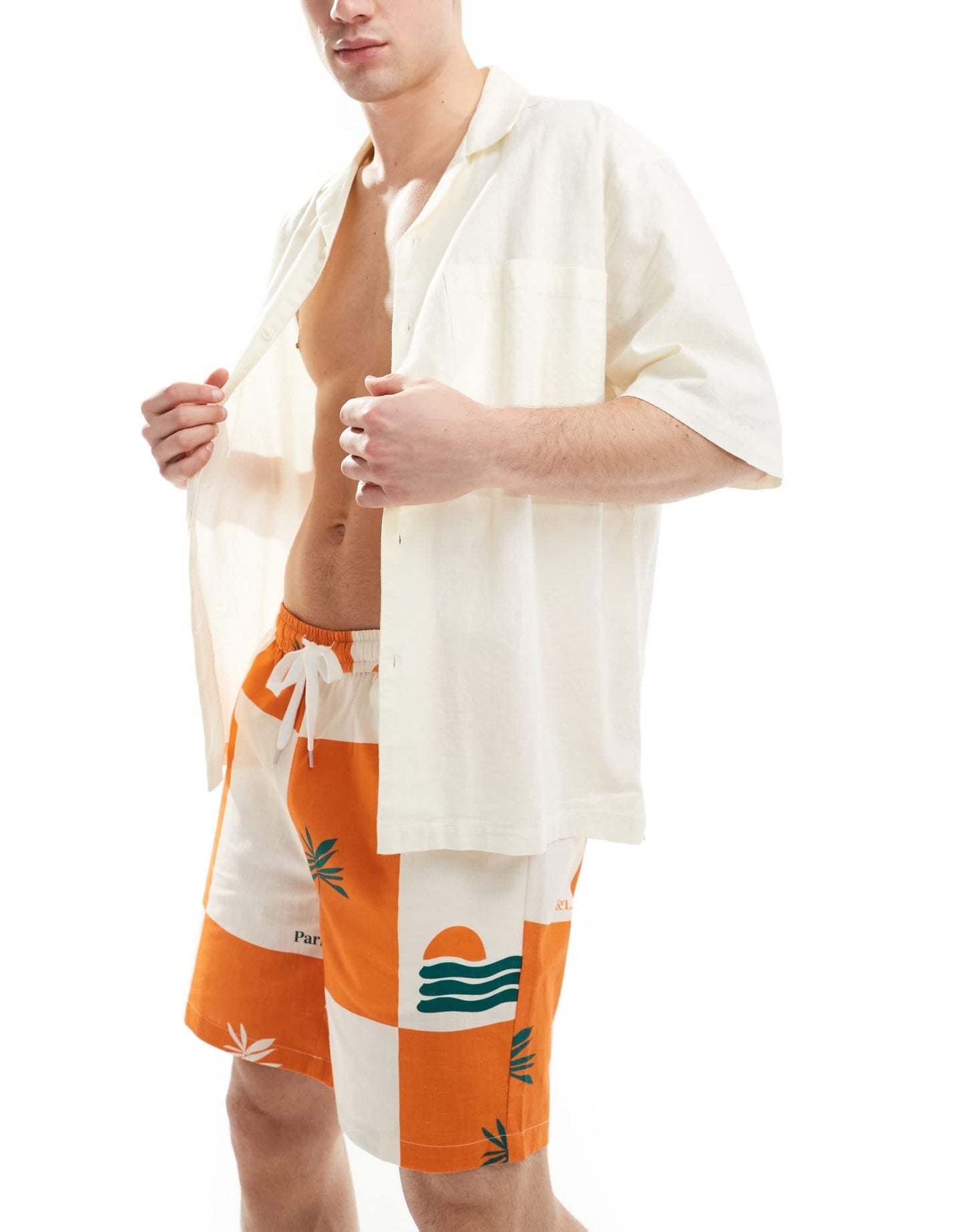 Parlez cabo printed cotton shorts in orange - ASOS Sample Sale EU Store