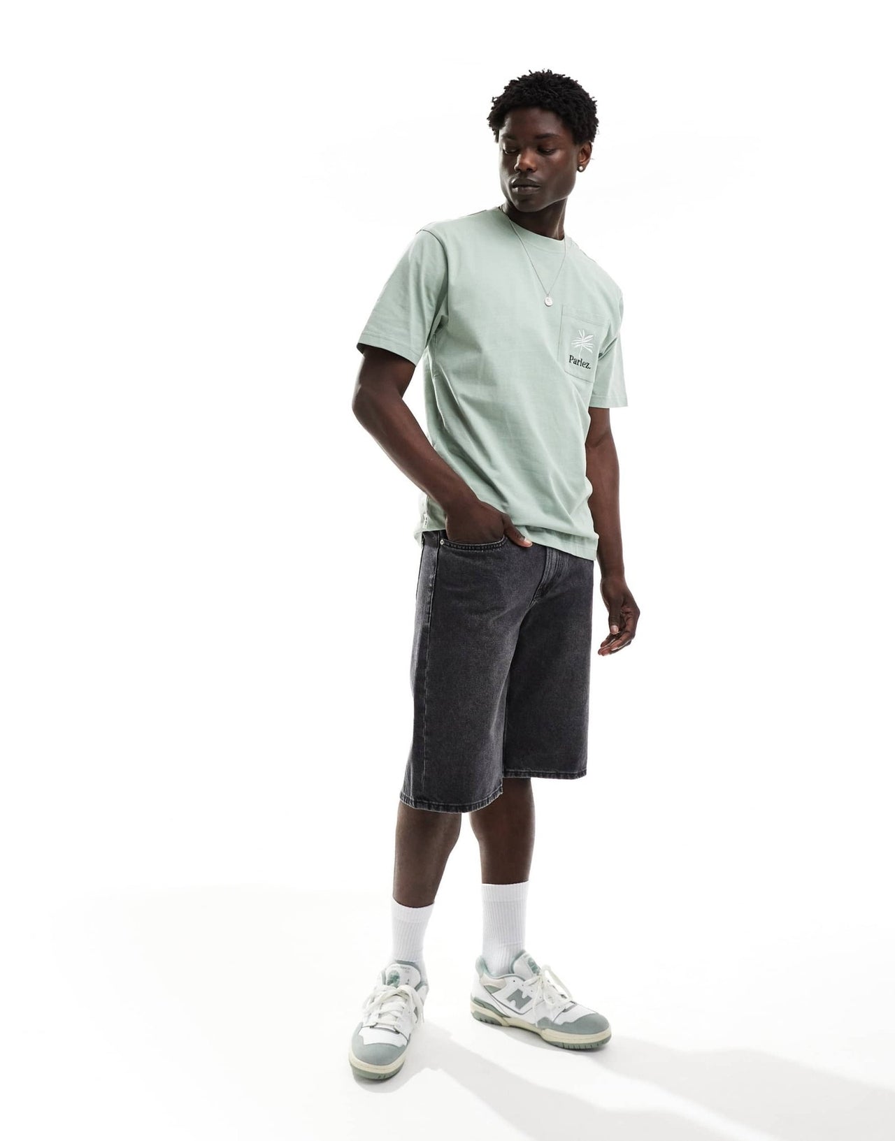 Parlez embroidered logo short sleeve t-shirt in sage green - ASOS Sample Sale EU Store