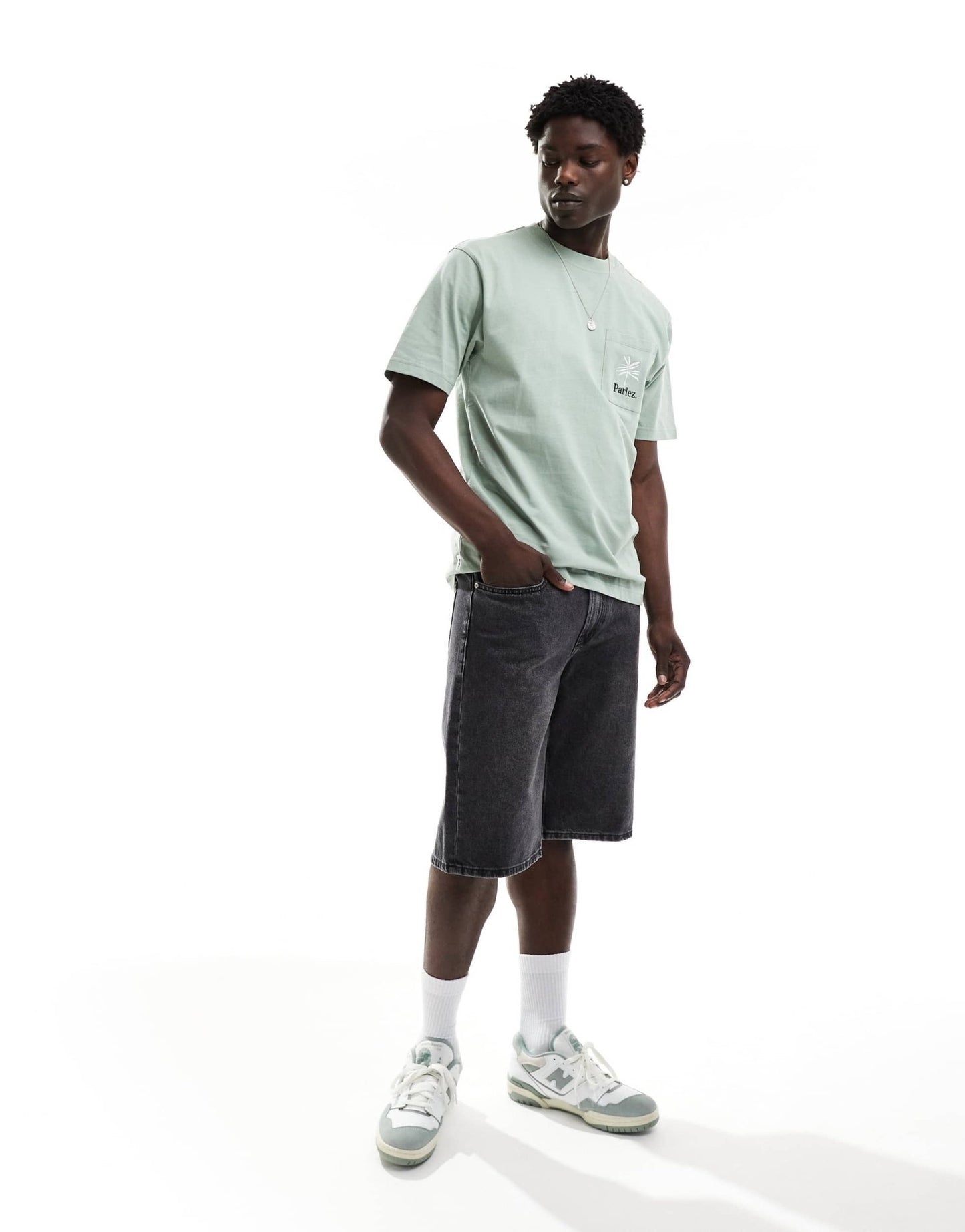 Parlez embroidered logo short sleeve t-shirt in sage green - ASOS Sample Sale EU Store